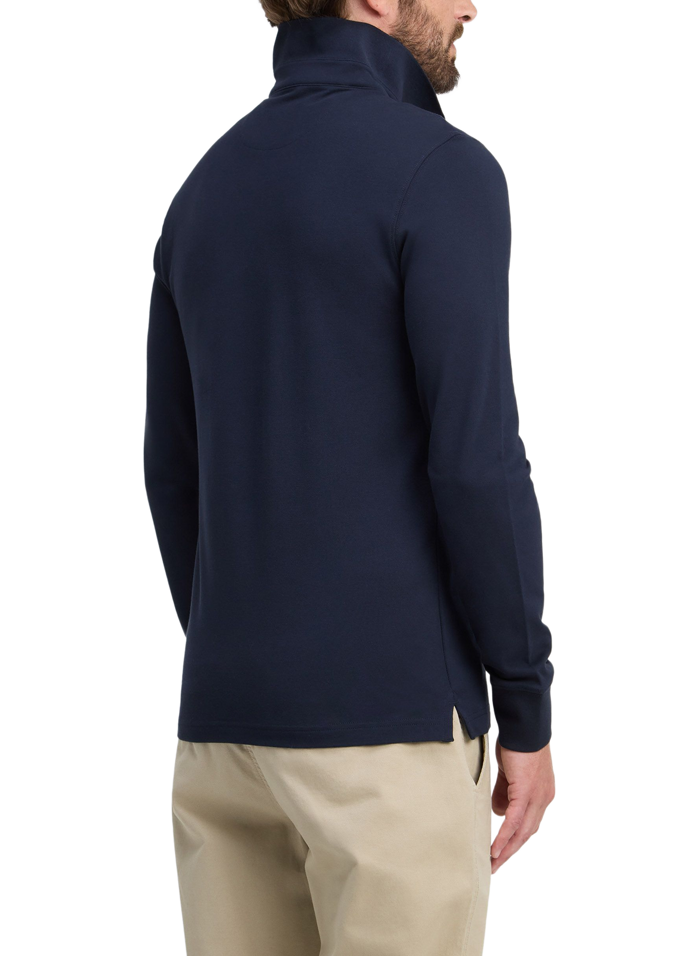 Langarm-Poloshirt aus Baumwollmischgewebe EDEN PARK Blau