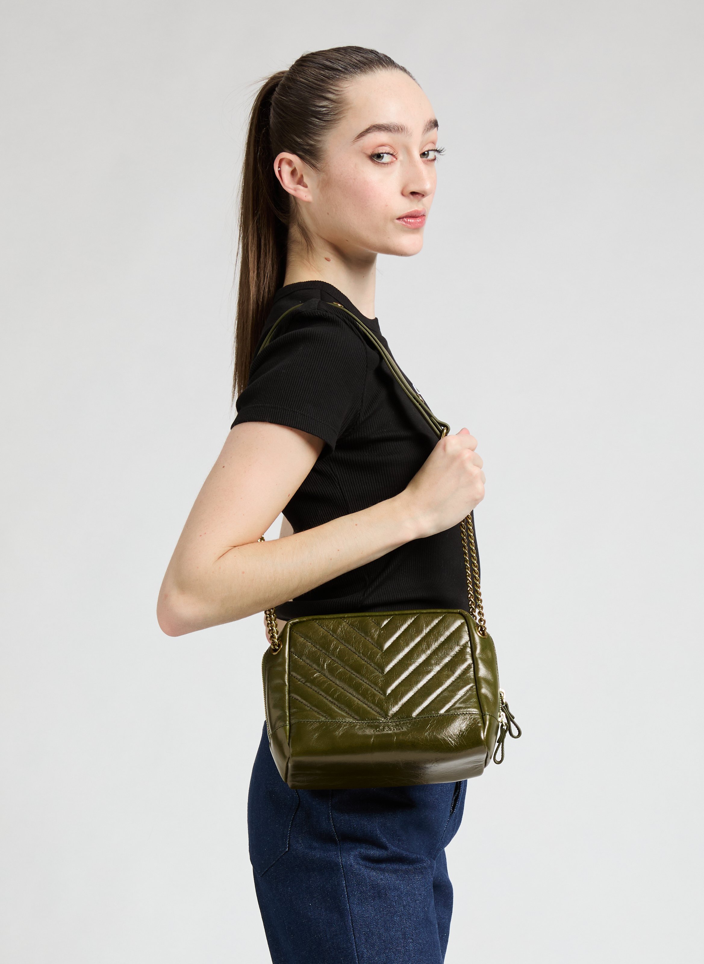 Rio leather bag NAT & NIN Green