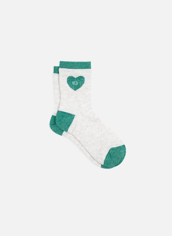 Chaussettes en coton peigné coeur Blanc by BILLYBELT BILLYBELT Chaussettes en coton peigné coeur Blanc