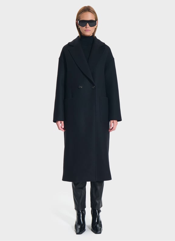 Manteau chocolat droit - miranda Noir by ZAPA ZAPA Manteau chocolat droit - miranda Noir