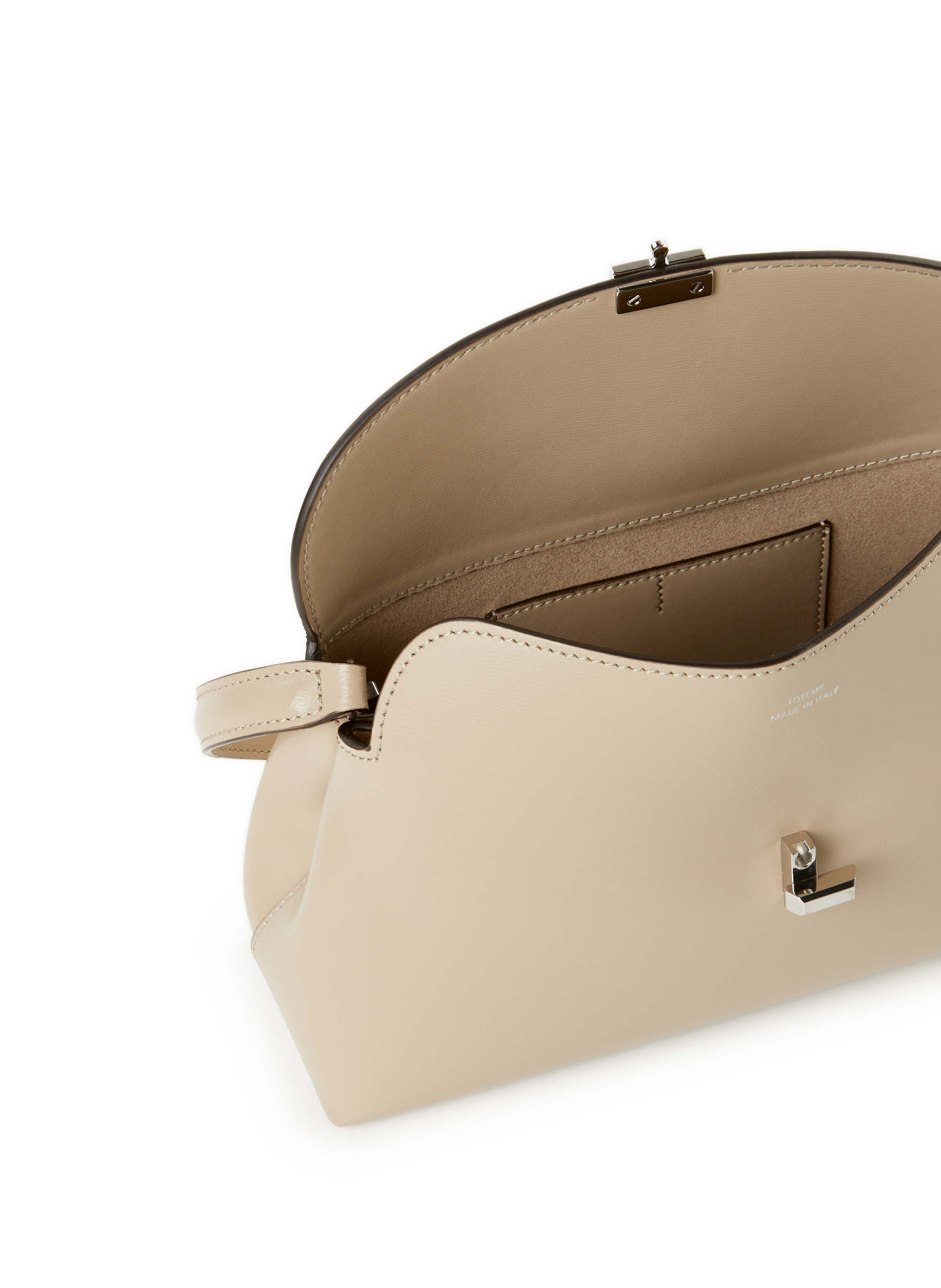 T-lock leather handbag TOTEME Beige