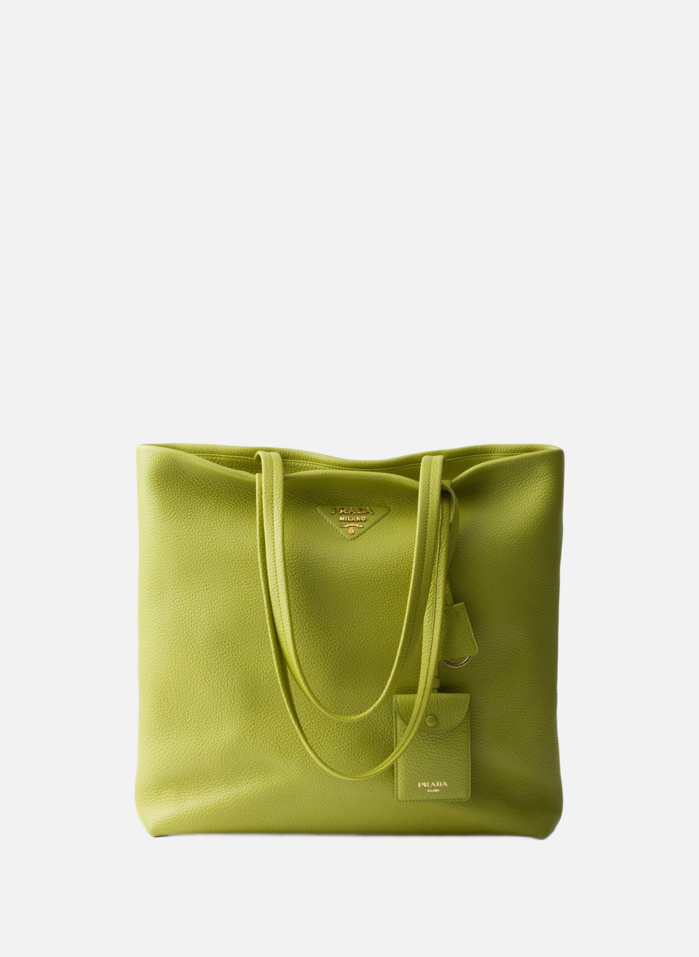 Grand cabas en cuir PRADA Vert