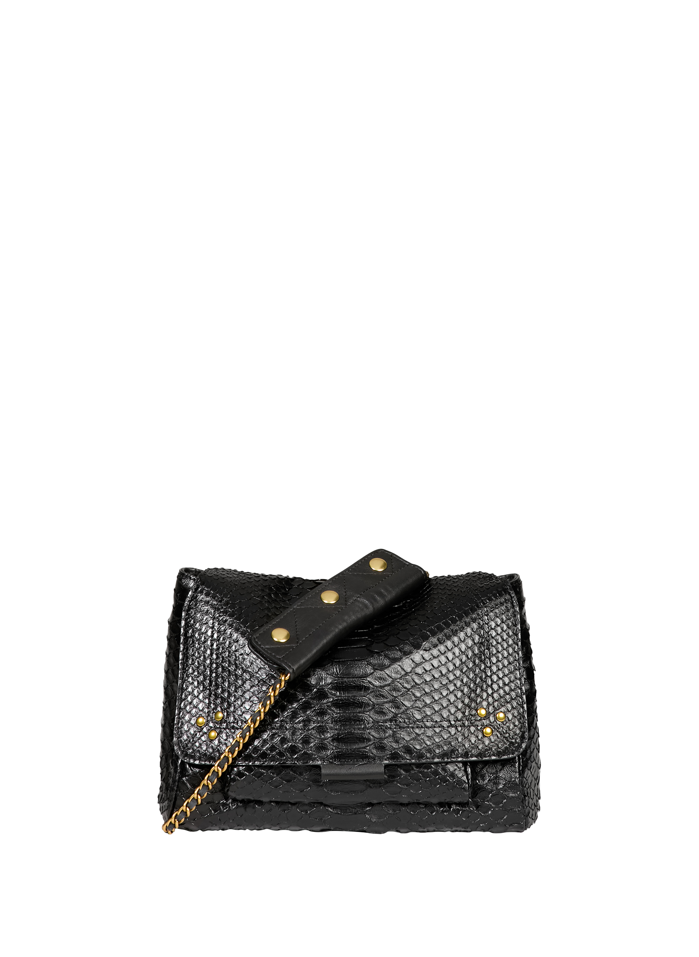 JÉRÔME DREYFUSS Sac à bandoulière Lulu M en cuir de python Noir