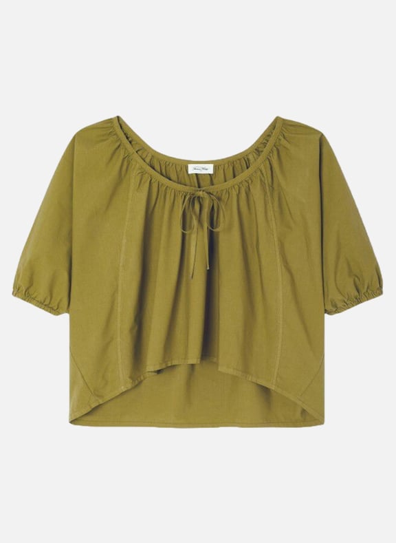 Top ample manches courtes en coton bio bailow Vert by AMERICAN VINTAGE AMERICAN VINTAGE Top ample manches courtes en coton bio bailow Vert