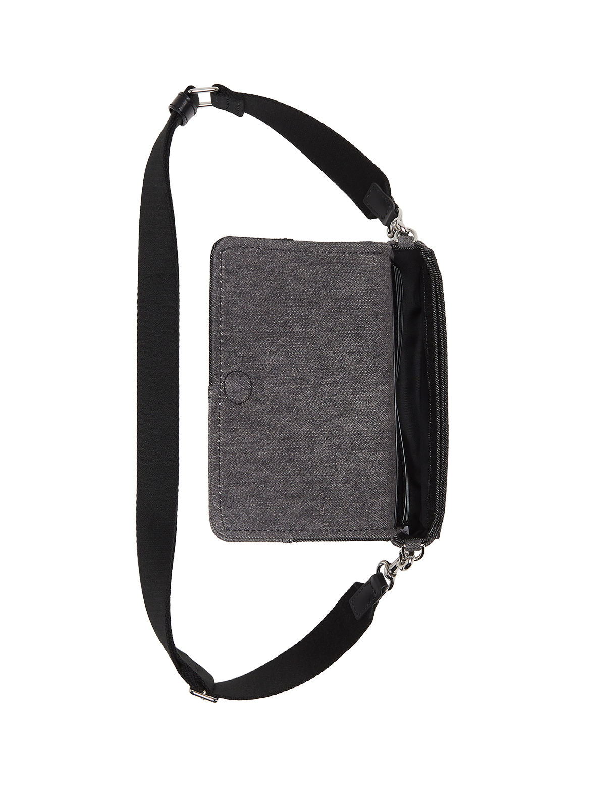 Sac à bandoulière patchwork en denim de coton MARC JACOBS Noir