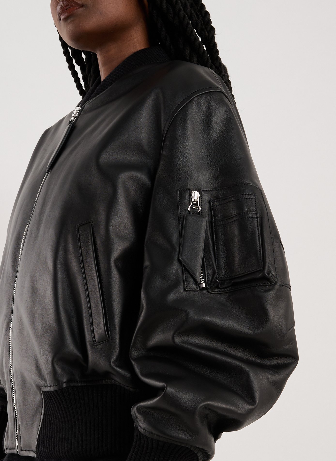 Lamb leather vest THE ATTICO Black