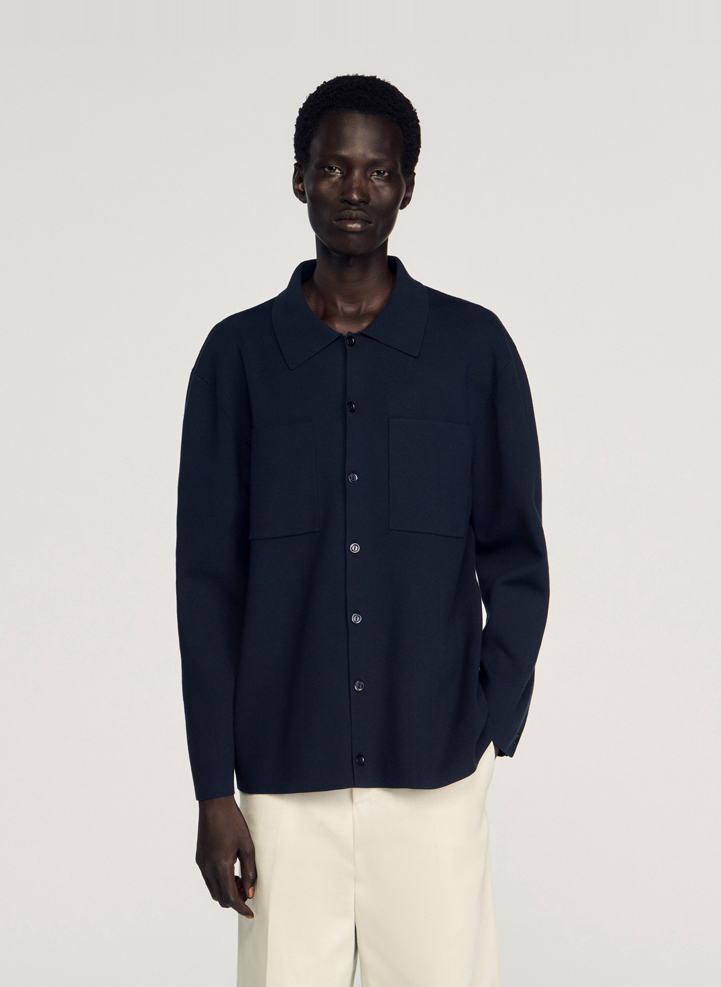 Gilet col classique SANDRO Bleu