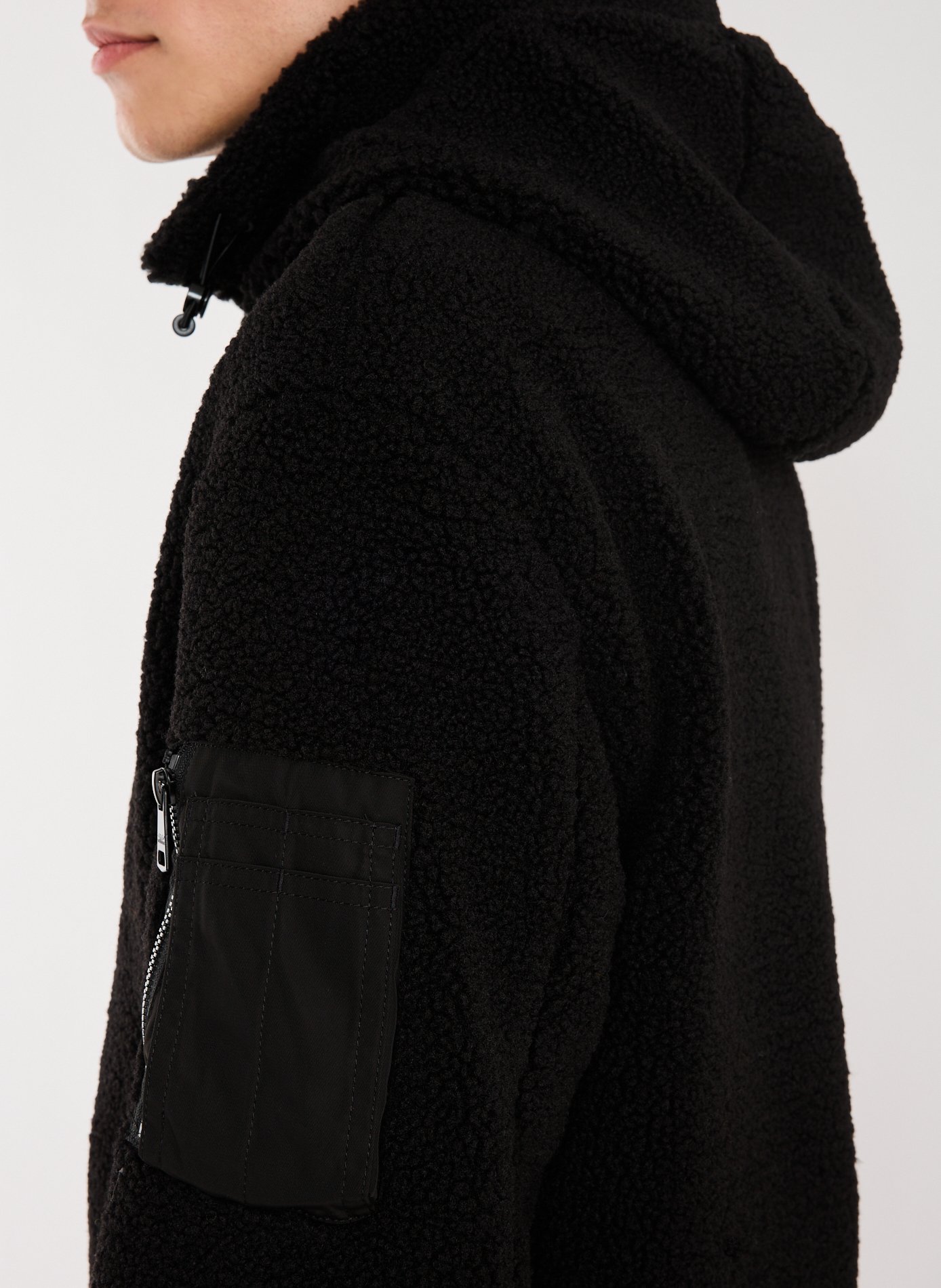 Veste ample à capuche en polaire BOMBERS ORIGINAL Noir