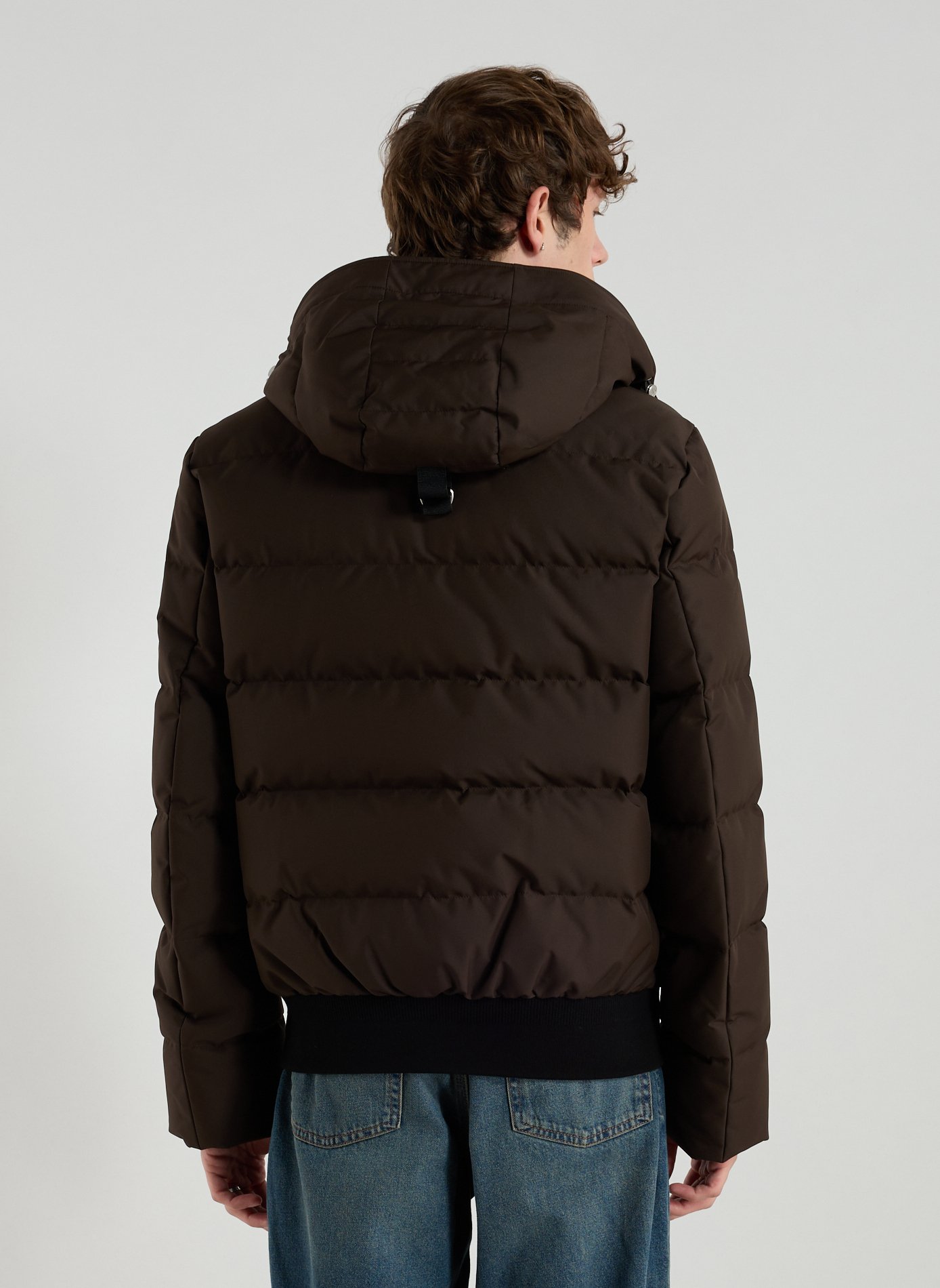 Quilted hooded puffer jacket MOOSE KNUCKLES Brown