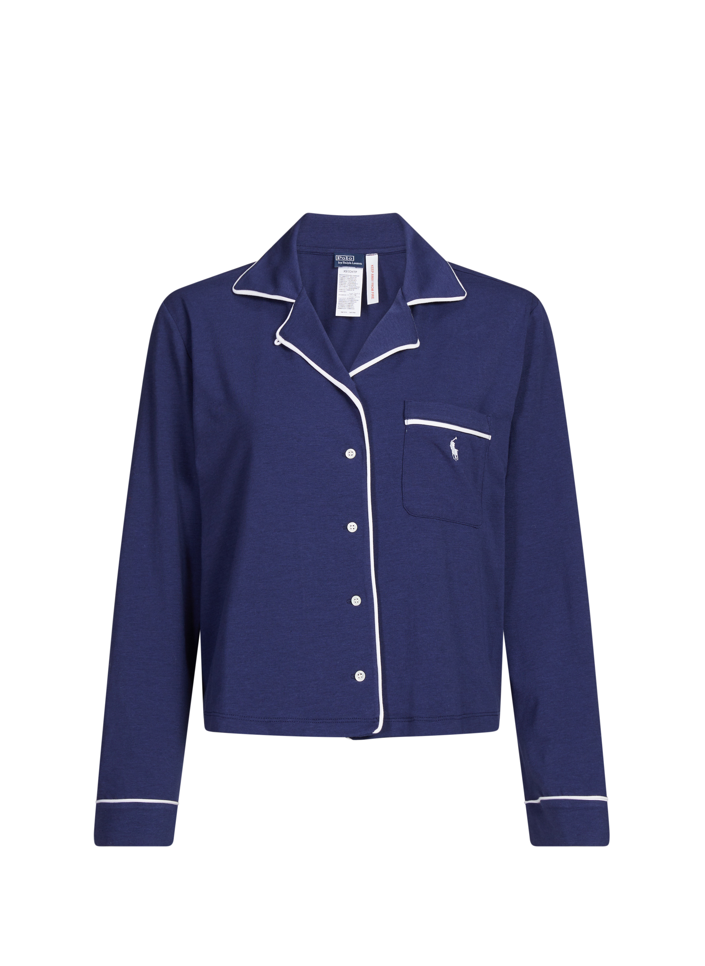 Ensemble de pyjama uni en coton mélangé POLO RALPH LAUREN Bleu