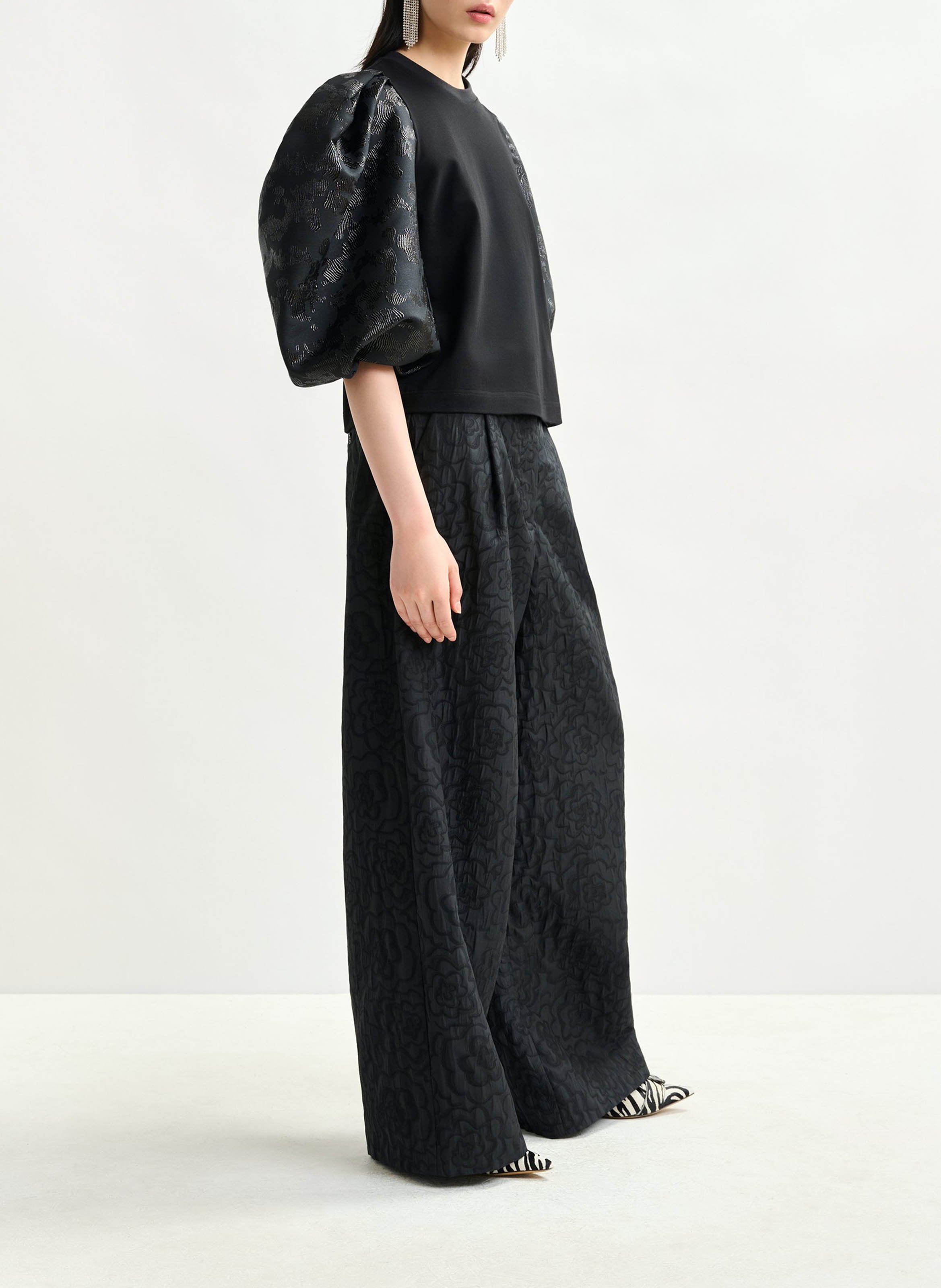 Pantalon large imprimé instore ESSENTIEL ANTWERP Noir