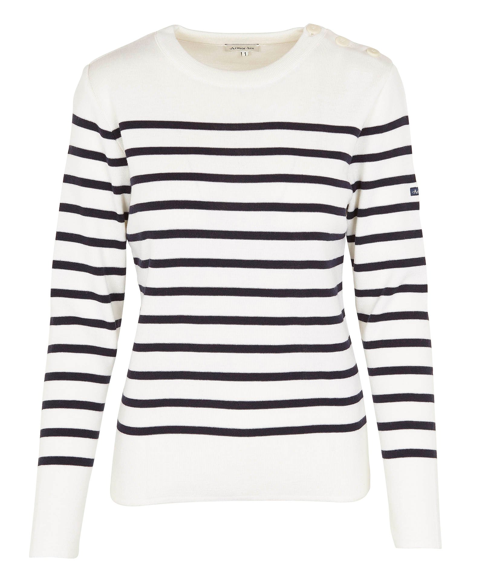 Pull col rond rayé en laine briac ARMOR-LUX Bleu