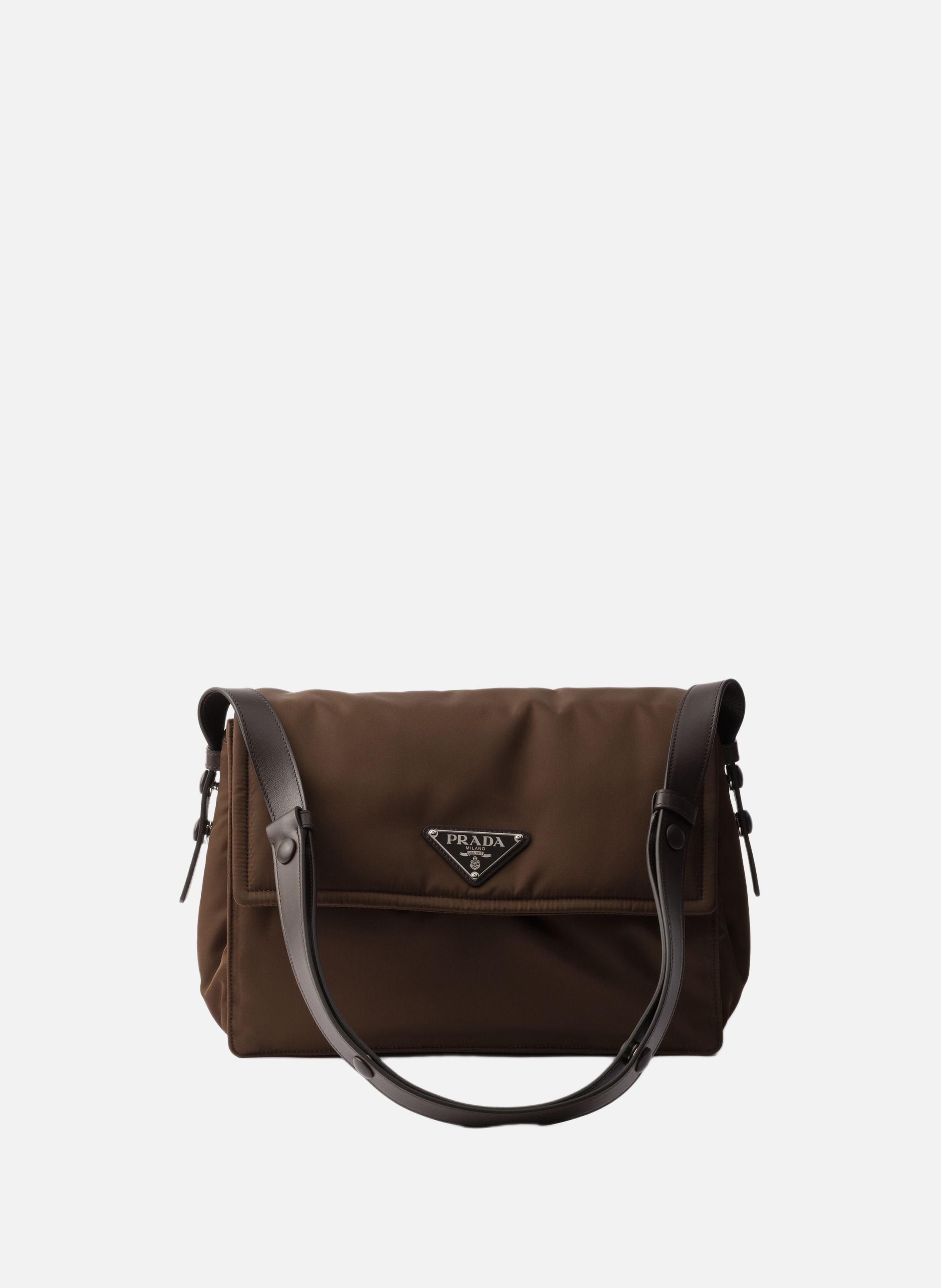 Sac porté épaule prada traveller en re-nylon matel PRADA Marron
