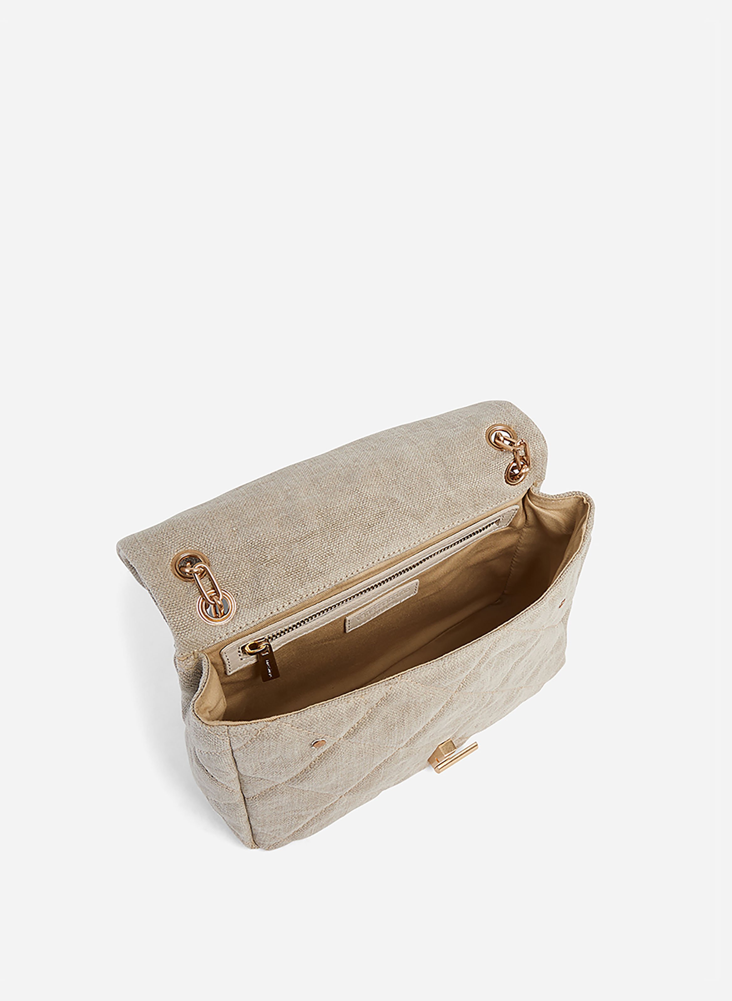 Grand sac moon en lin VANESSA BRUNO Beige