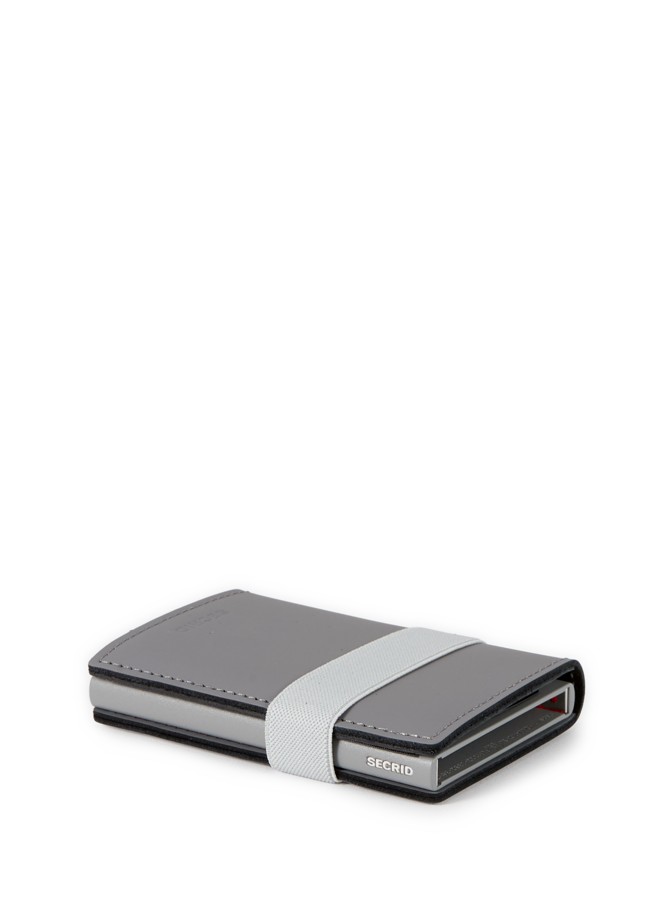 Mini leather cardholder with elastic band SECRID Grey