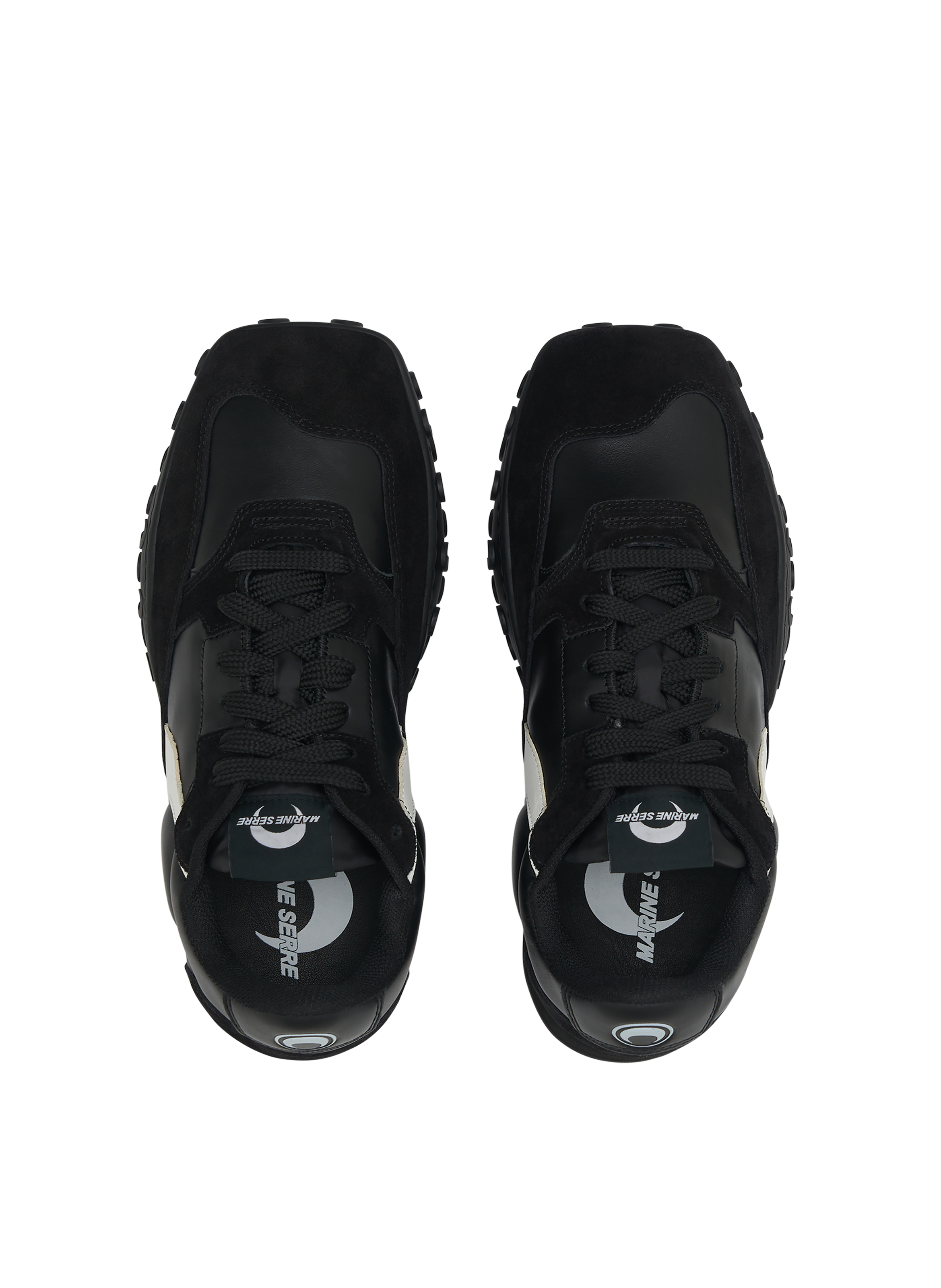 Baskets à bout carré en cuir ms rise MARINE SERRE Noir