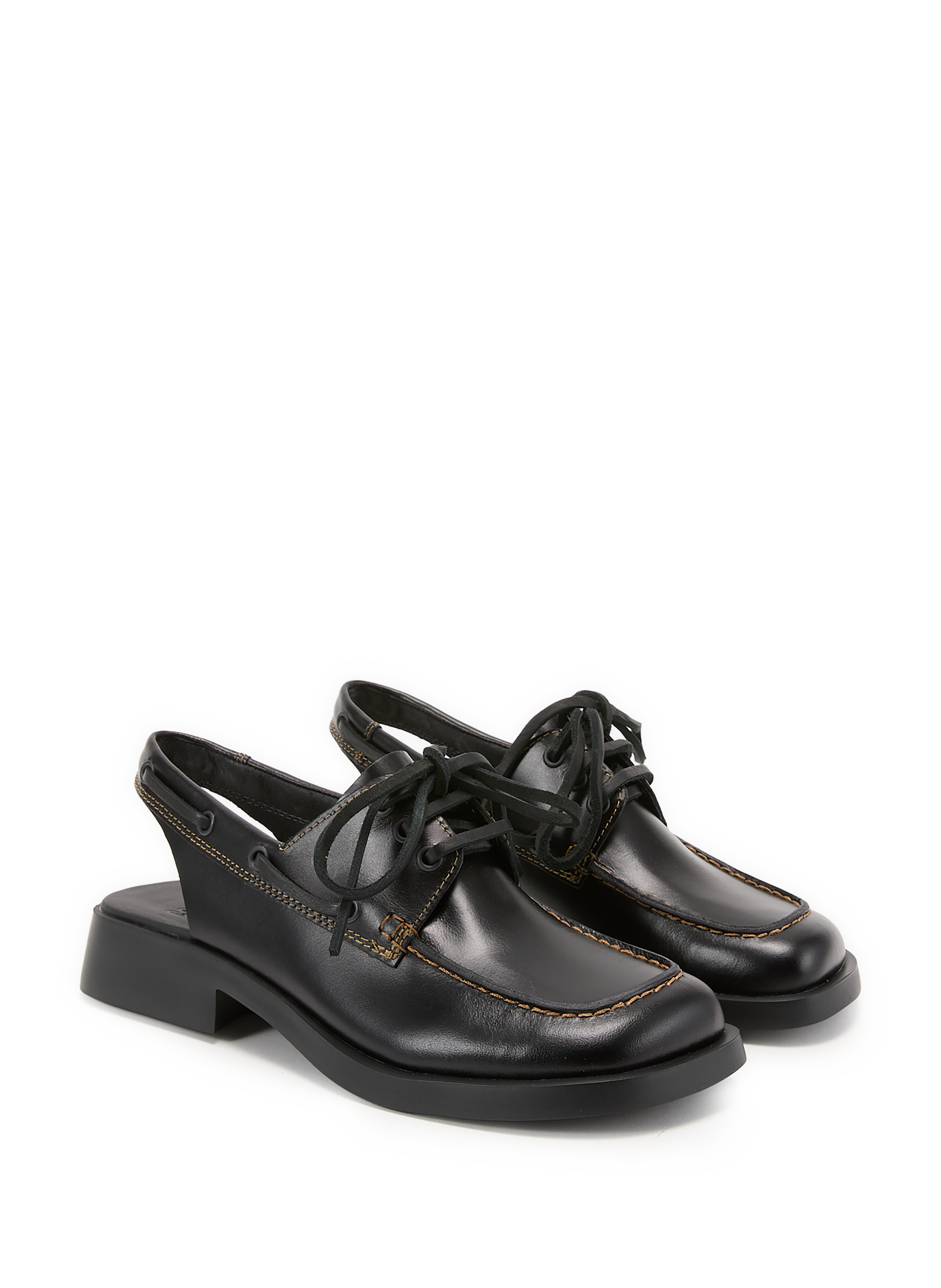 Sandales Dean ouvertes à l'arrière en cuir CAMPER Noir