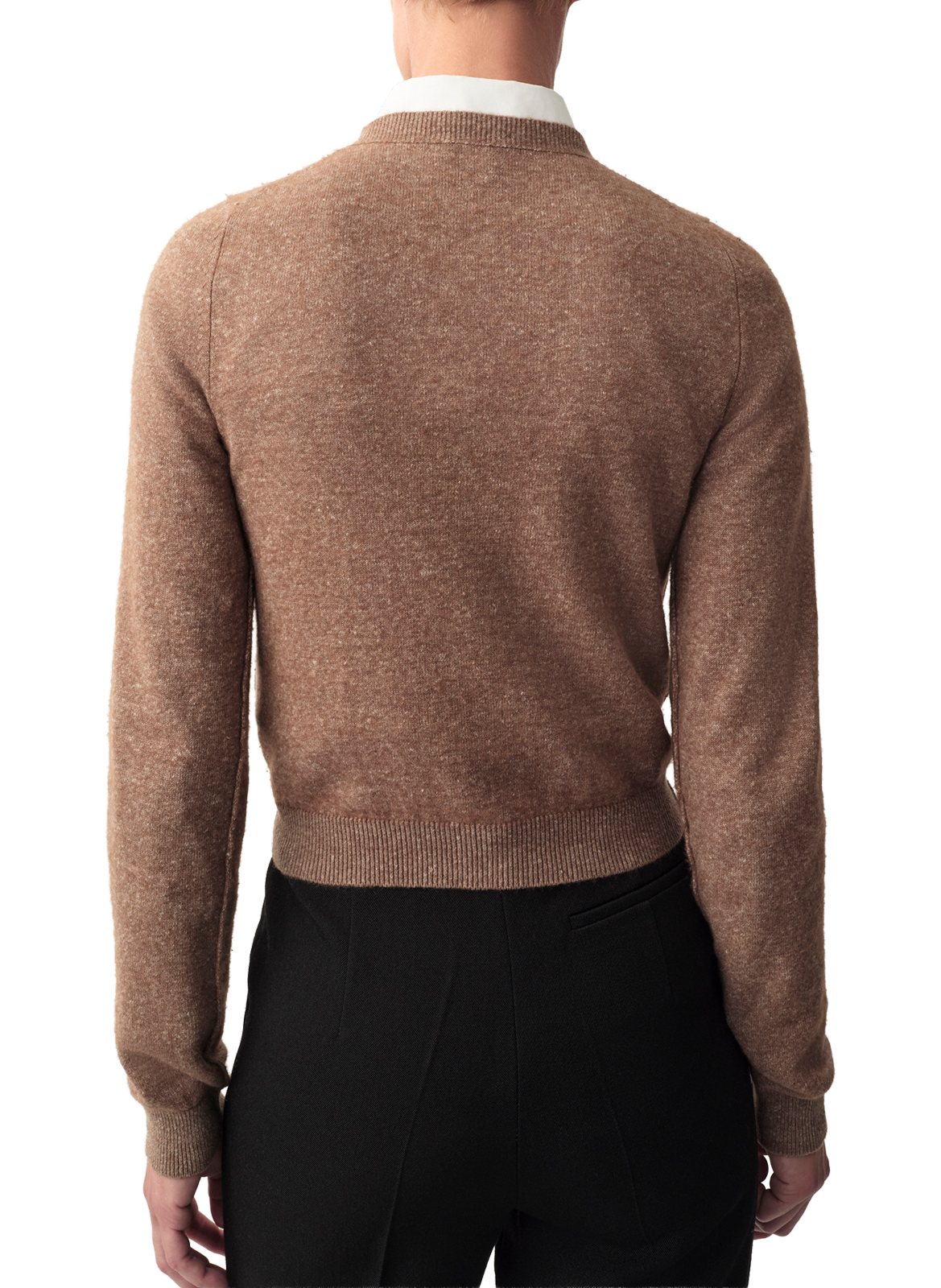 Pull ajusté en lin et coton Calvin Klein Collection Beige