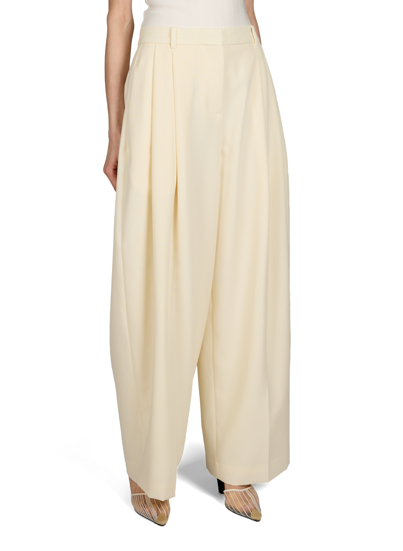 Le pantalon d'Homme ample en laine vierge JACQUEMUS Blanc