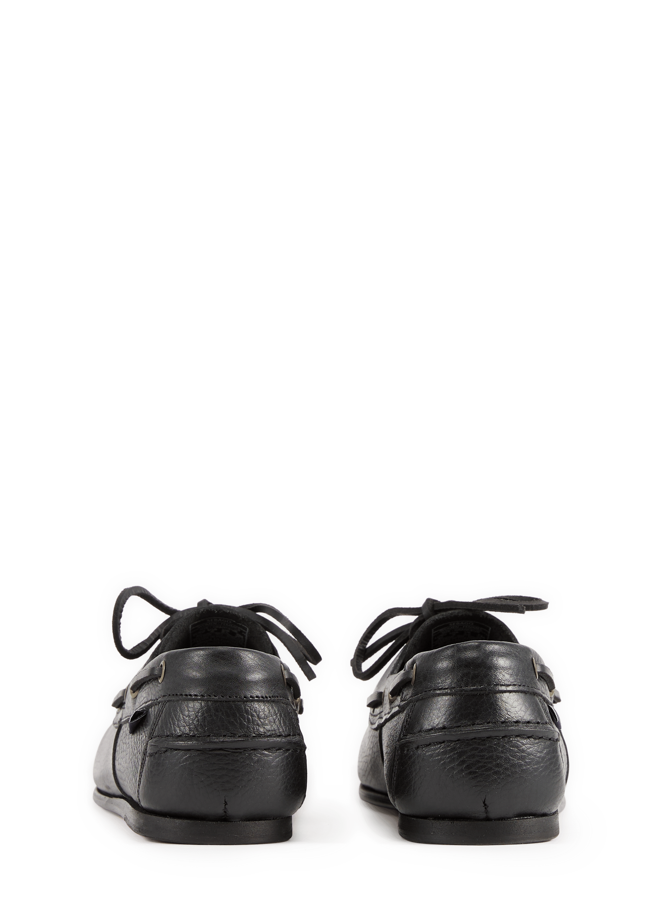 Owen Tumbled grained leather moccasins SEBAGO Black