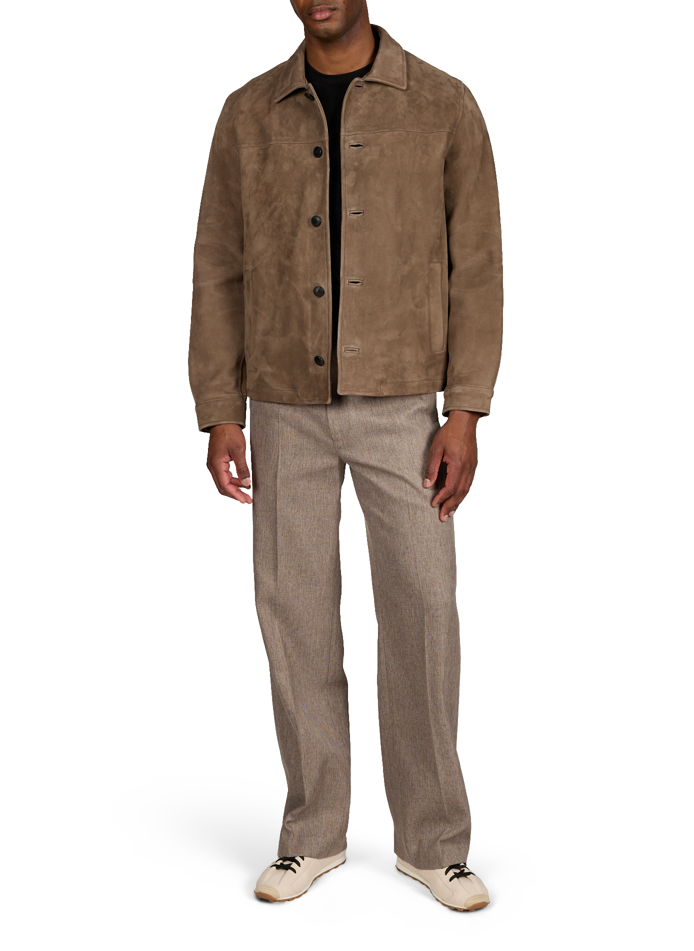 Veste droite en cuir de vache SUNSPEL Marron