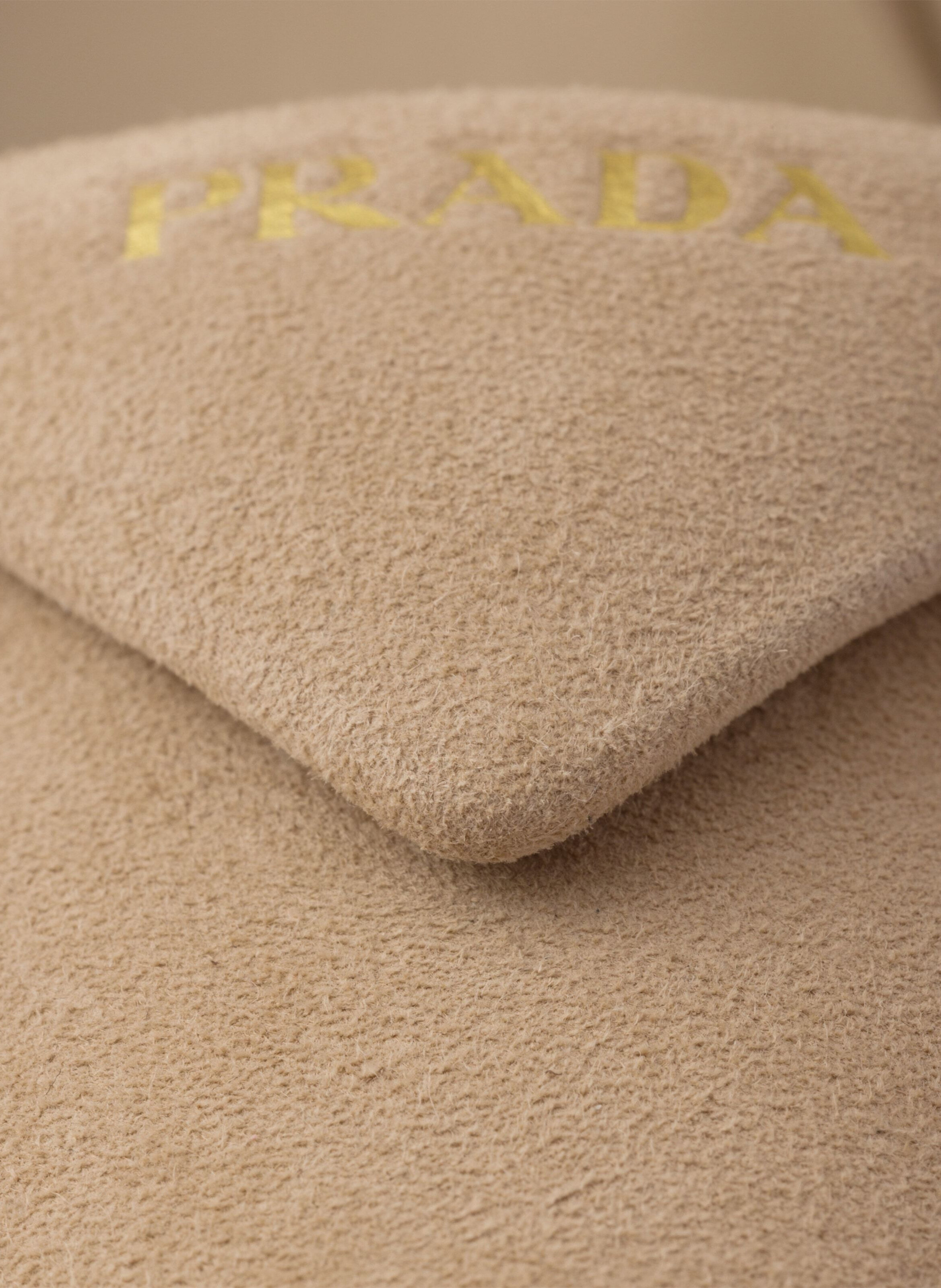 Escarpins à bride arrière en veau velours PRADA Beige