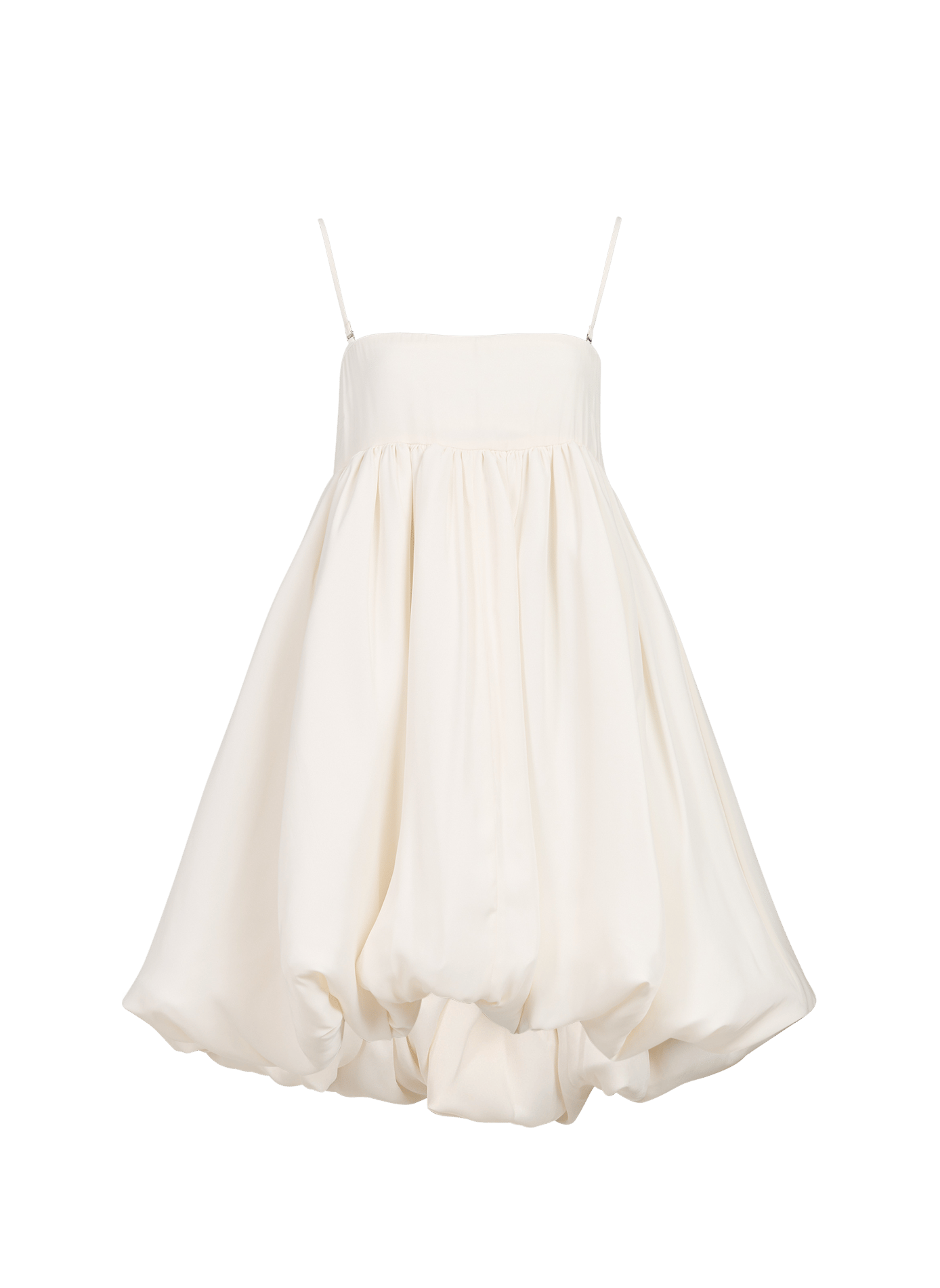 Puffy strapless dress with removable straps ROTATE White