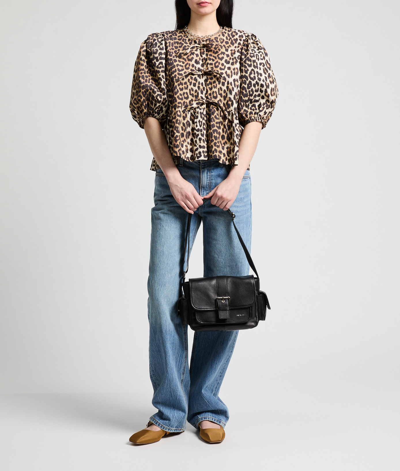 Leopard print top GANNI Multicolour