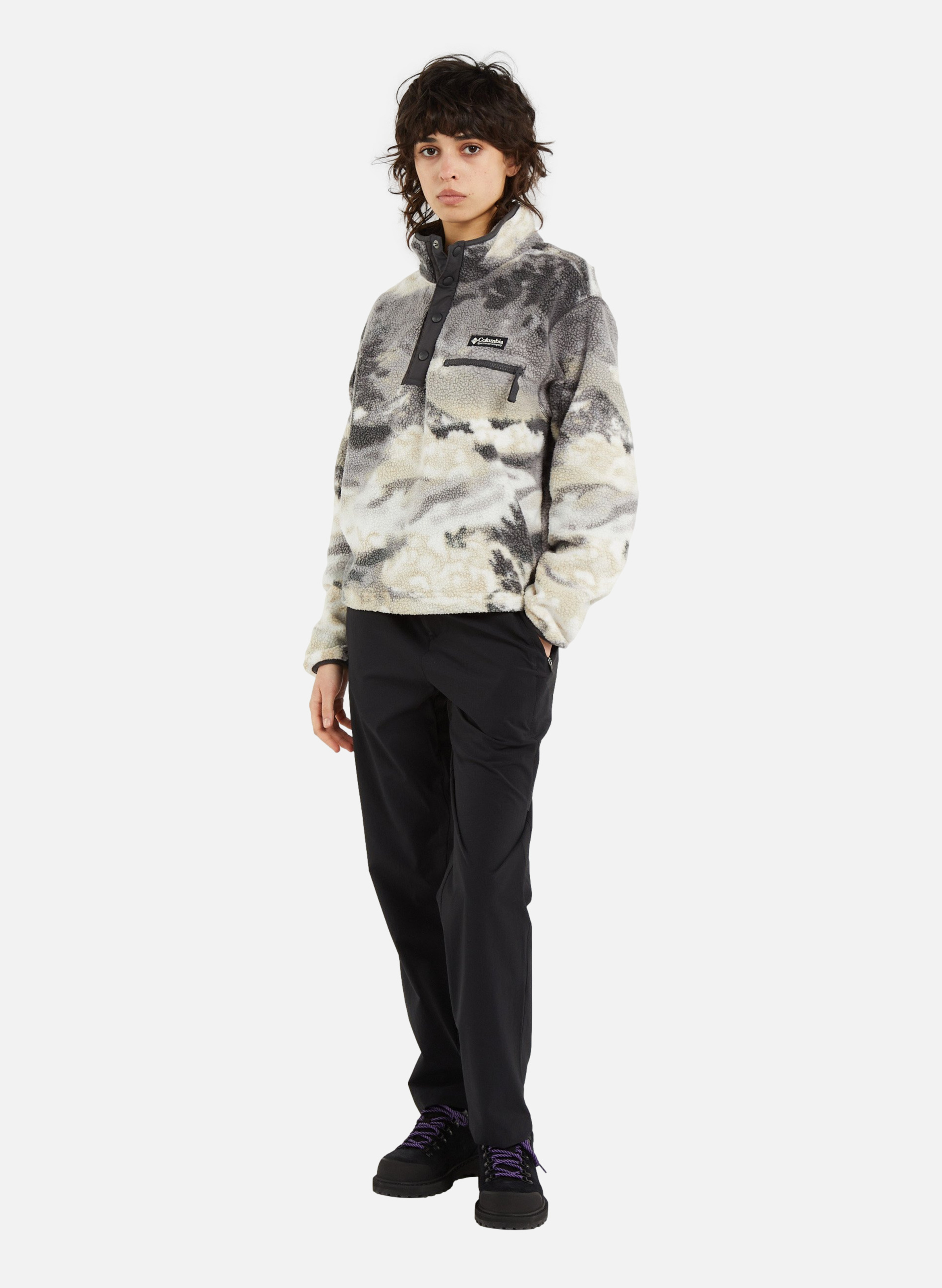 Polaire helvetia ii printed cropped half snap COLUMBIA Gris