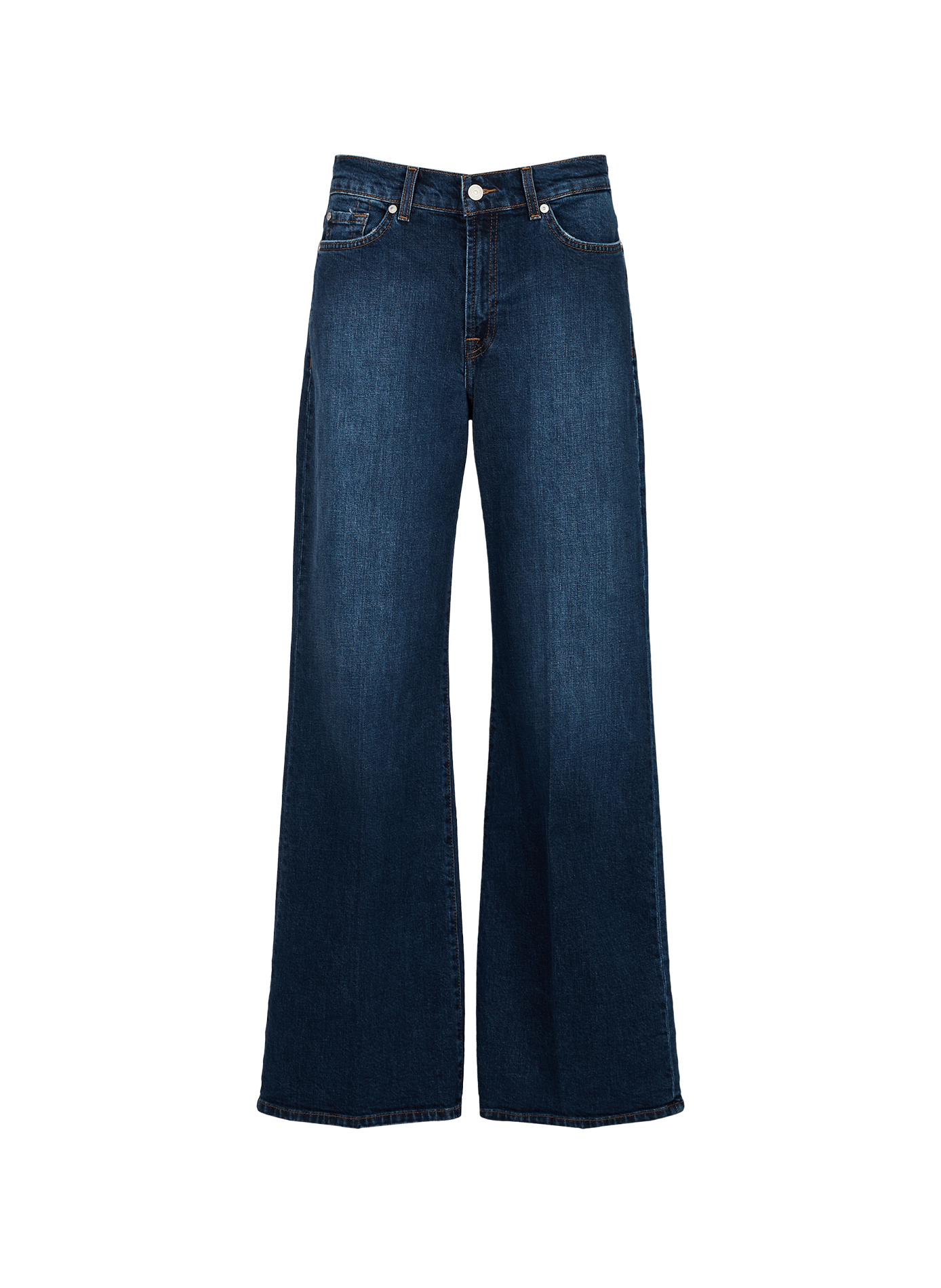 Lotta Tailorless cotton blend denim jeans 7 FOR ALL MANKIND Blue