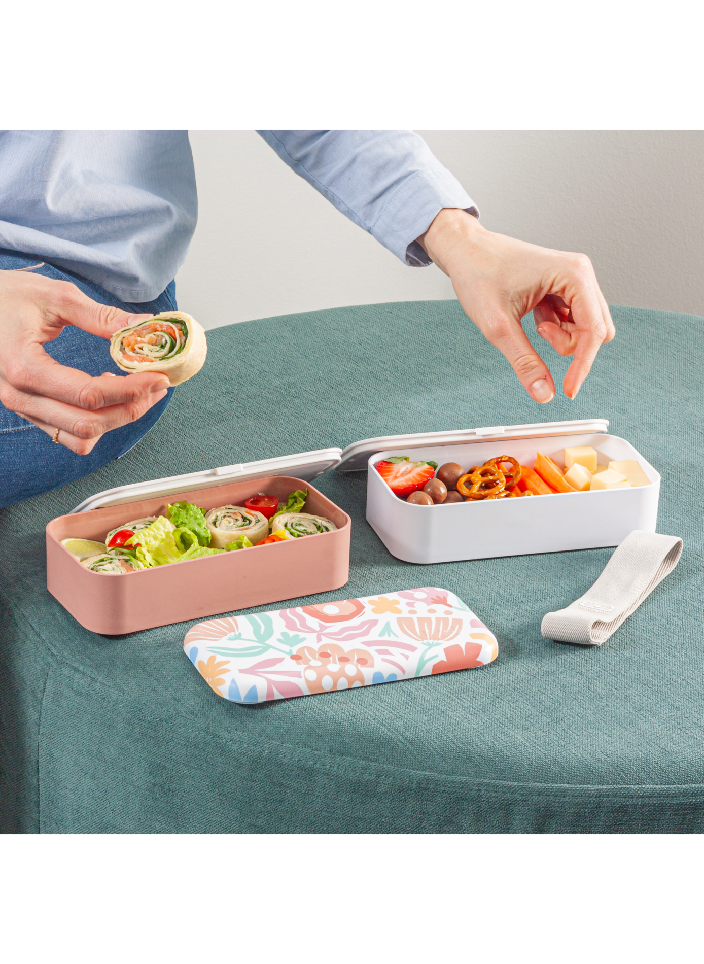 Boîte à repas Original à fleurs 1L MONBENTO Rose