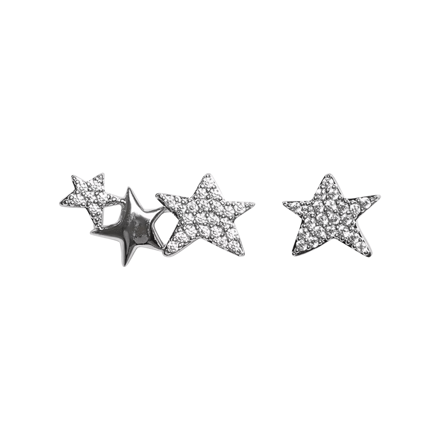 Boucles d'oreilles étoiles à strass rock star ZADIG&VOLTAIRE Argent