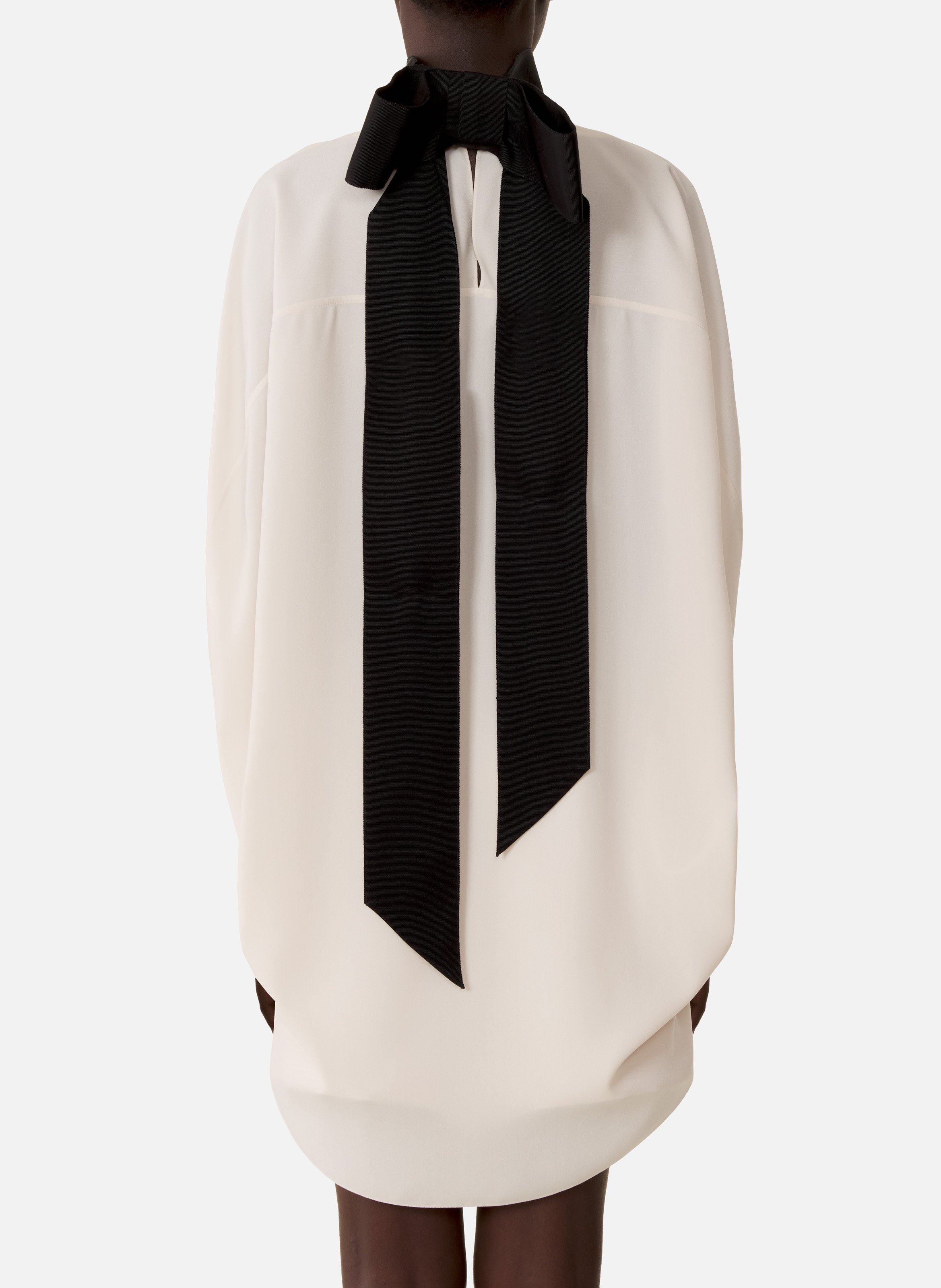 Haut ample à nœud en crêpe LANVIN Blanc