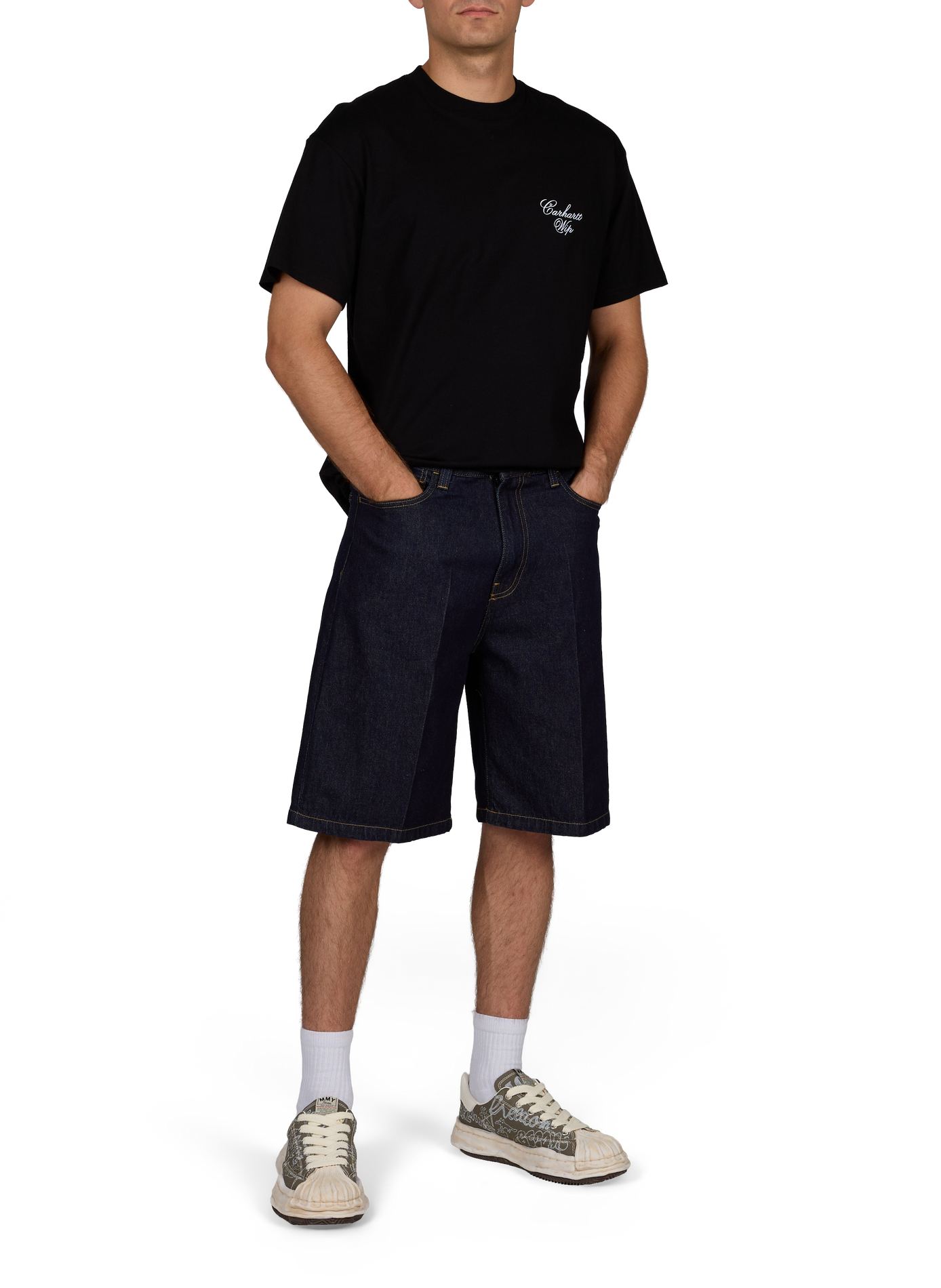 Tee-shirt droit uni à broderie CARHARTT WIP Noir