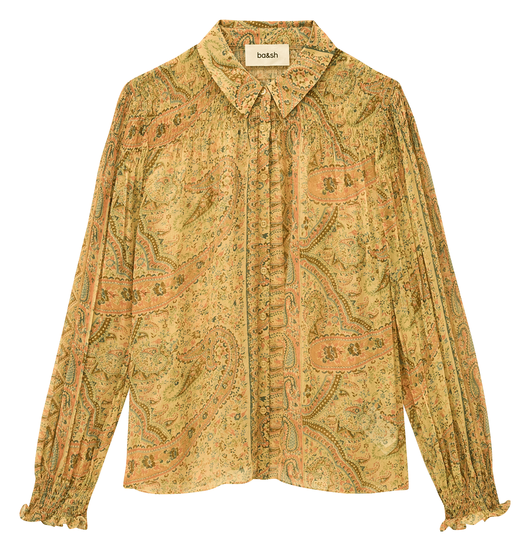 Chemise fluide boutonnée imprimée cleo BA&SH Jaune