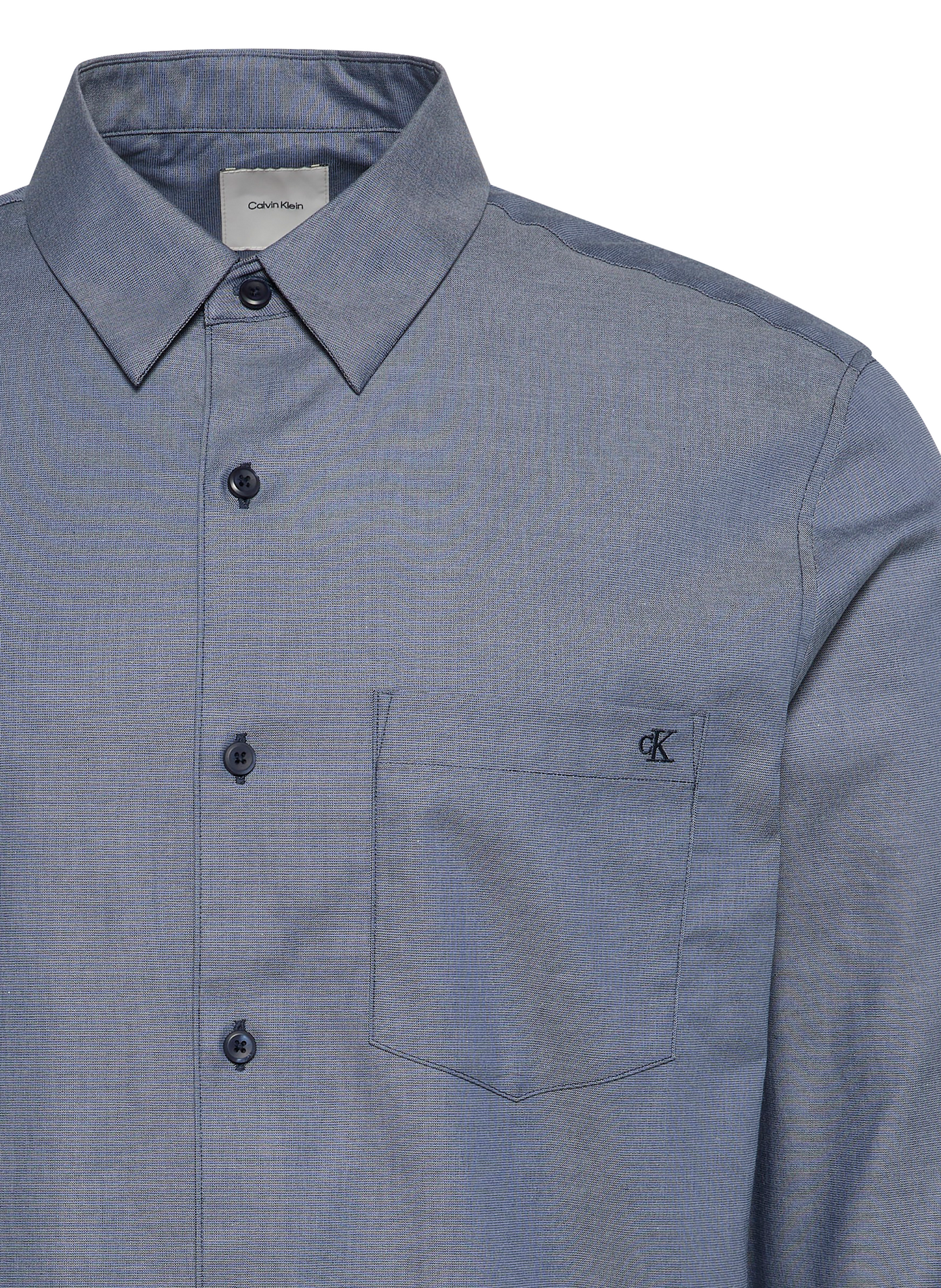 Chemise droite à manches longues en coton CALVIN KLEIN Bleu
