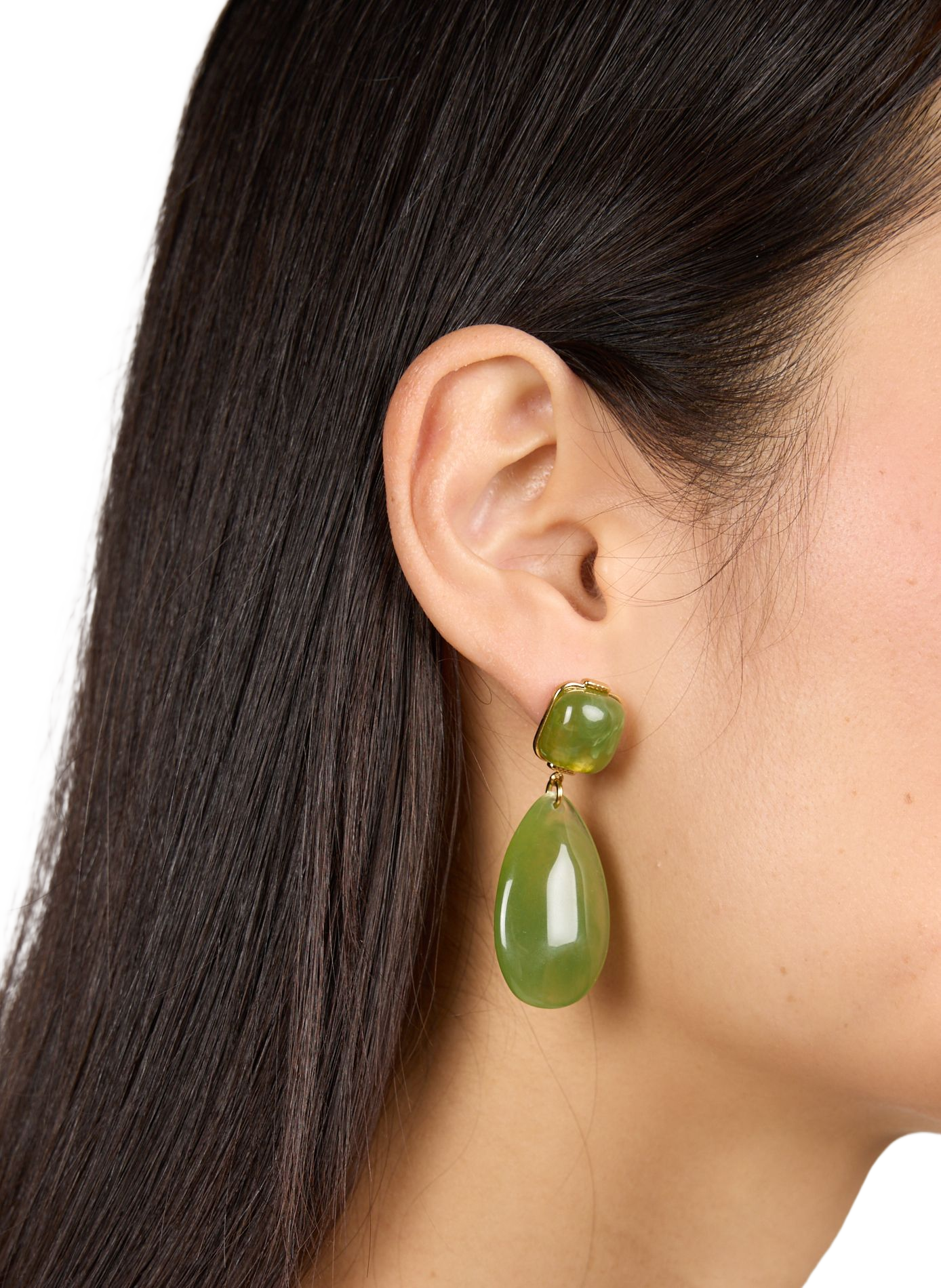 Resin Earrings AU PRINTEMPS PARIS Green