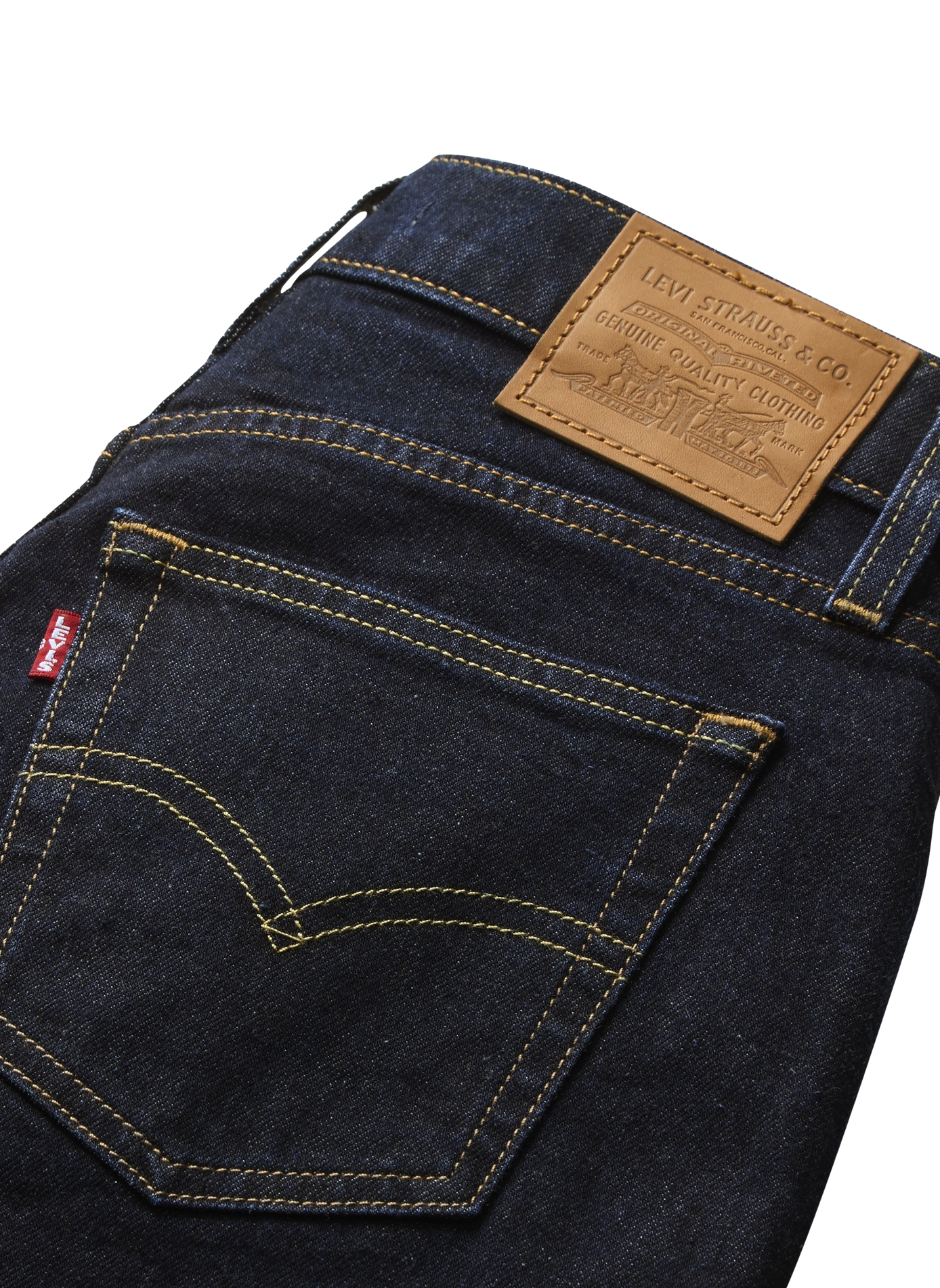 Broek 728 met hoge taille en wijde pijpen van een katoenmix LEVI'S Blauw