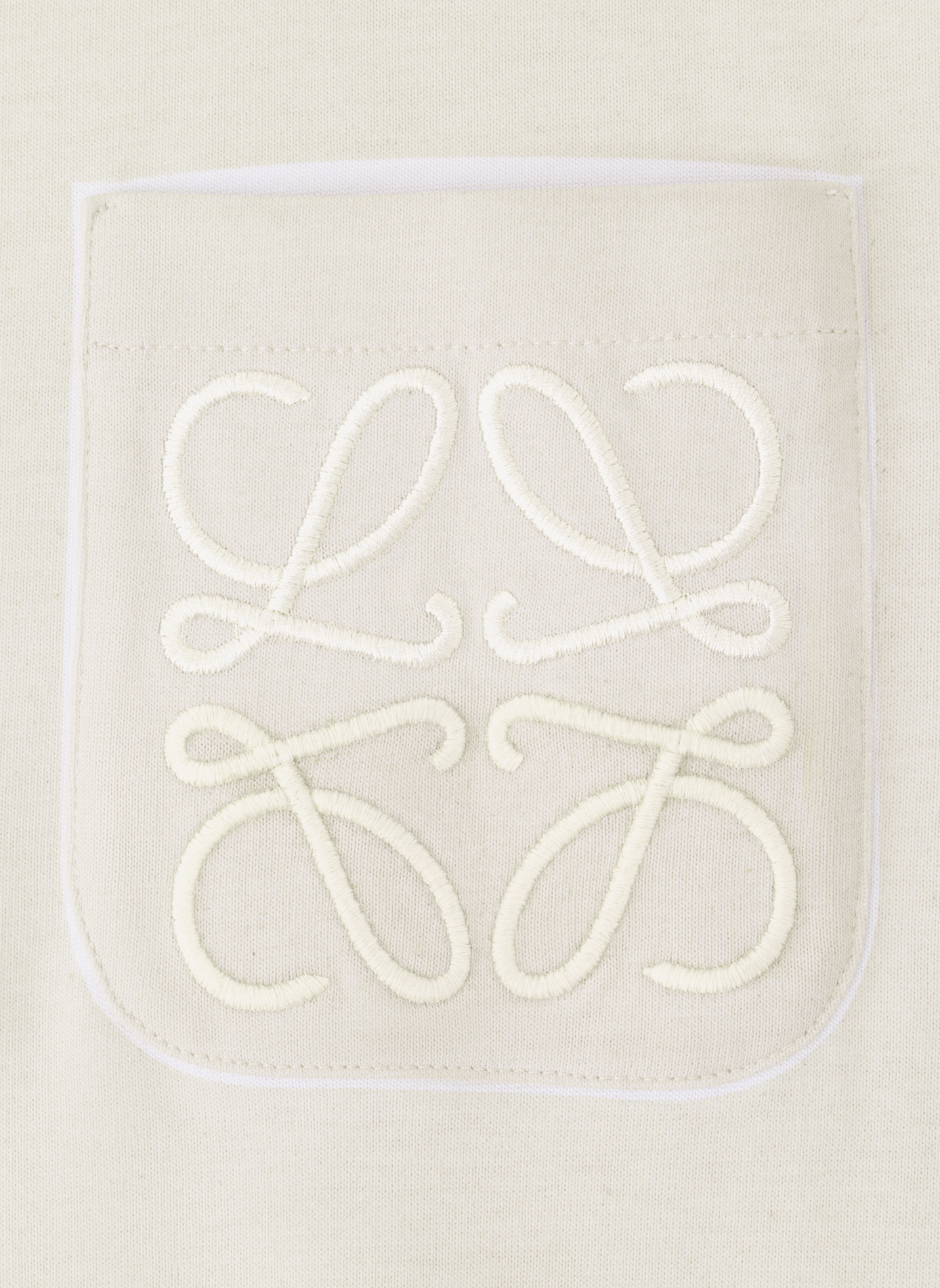 T-shirt à logo brodé en coton mélangé LOEWE Beige