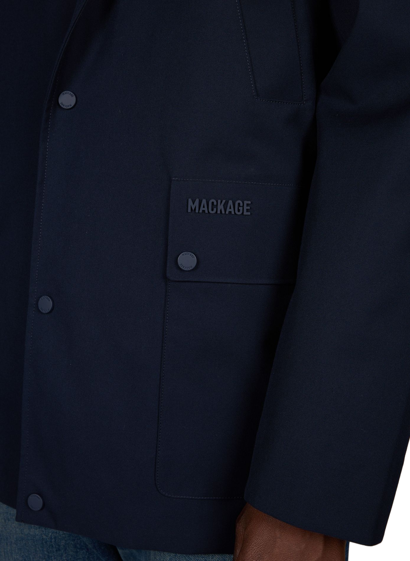 Lightweight Hooded Alec Coat MACKAGE Blue