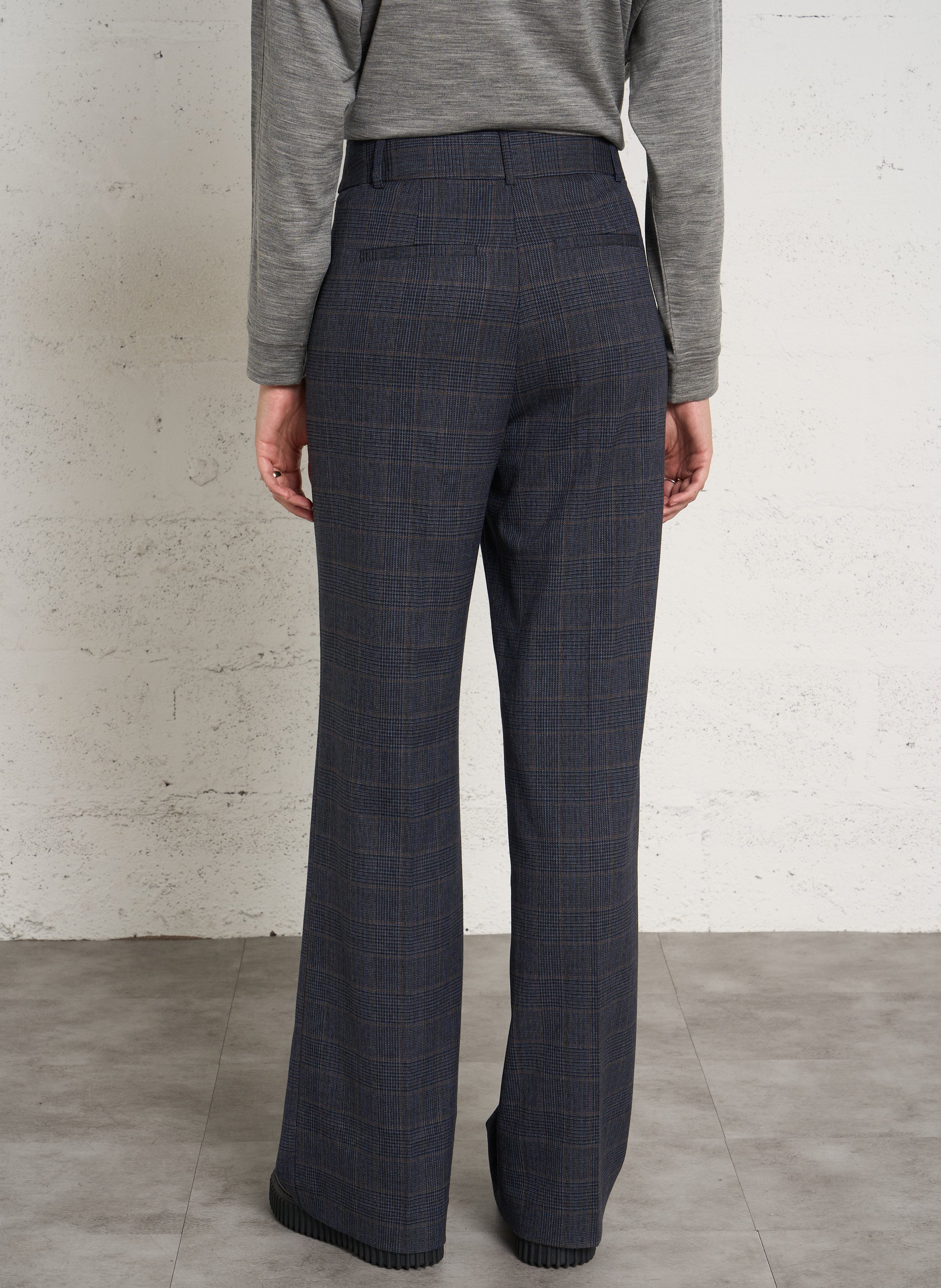 Pantalon à pinces droit à carreaux layla MAISON 123 Gris