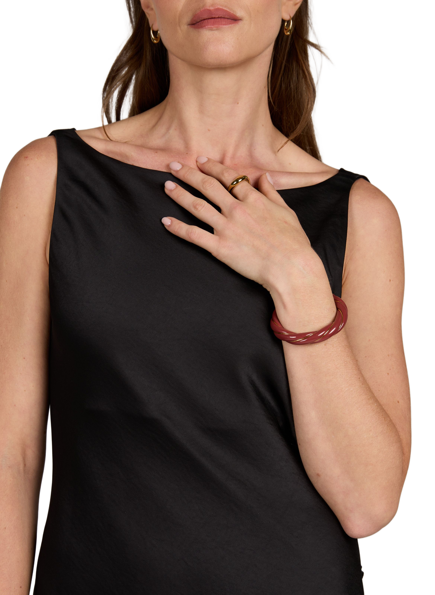 Twisted bangle bracelet AURELIE BIDERMANN Brown