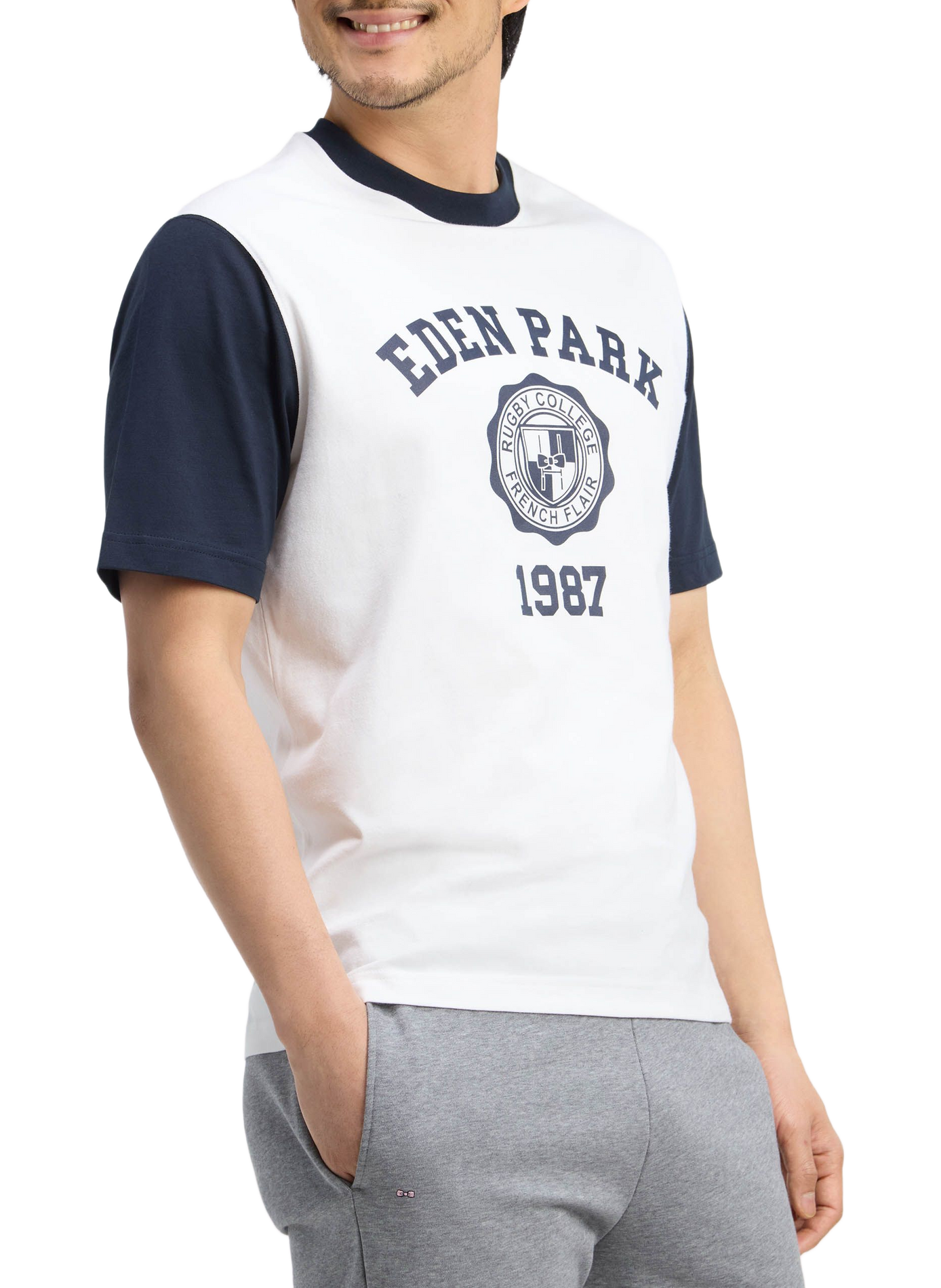 Tee-shirt col rond en coton EDEN PARK Beige