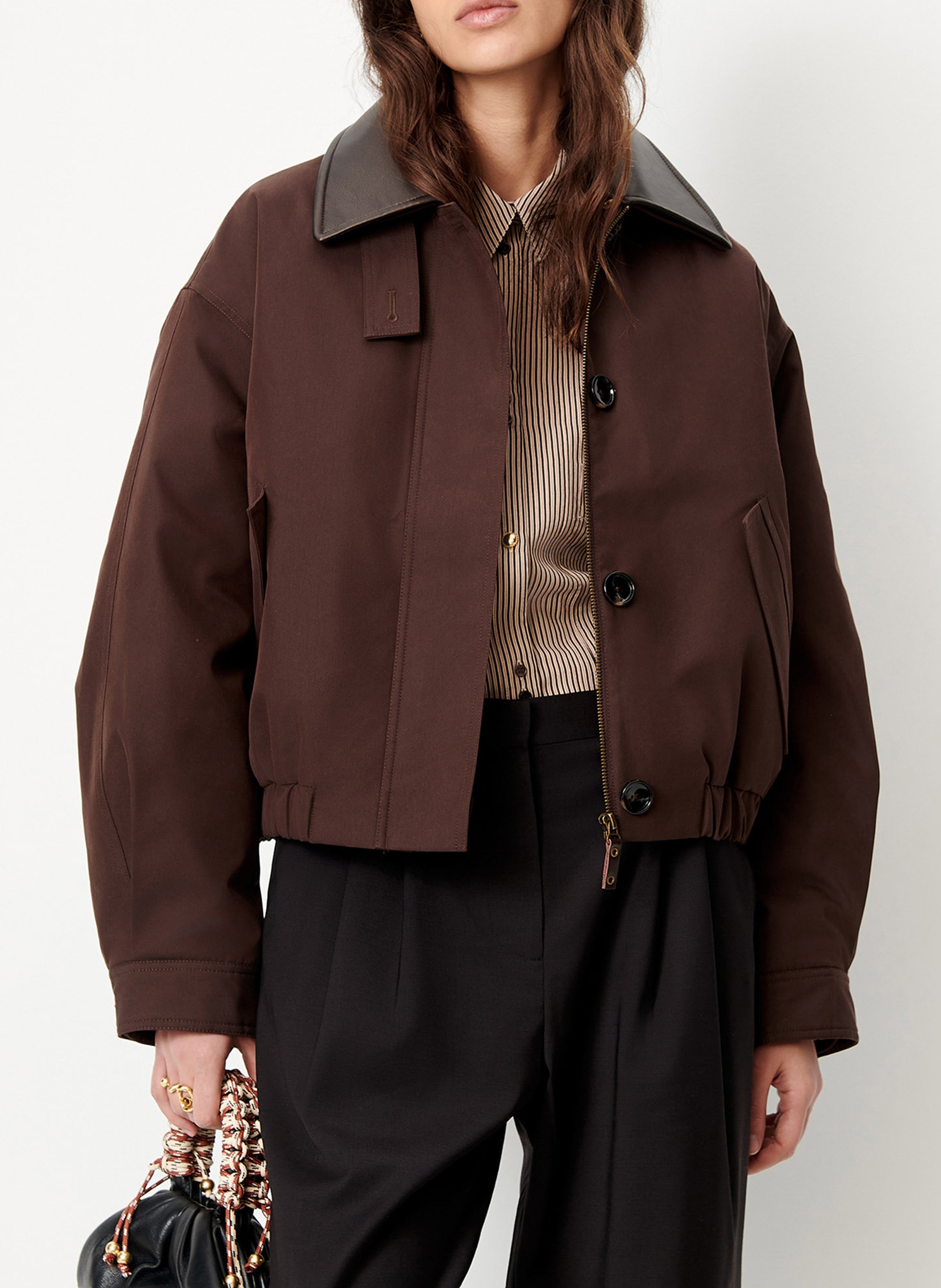 Blouson ample zippé uni maverick SESSUN Marron