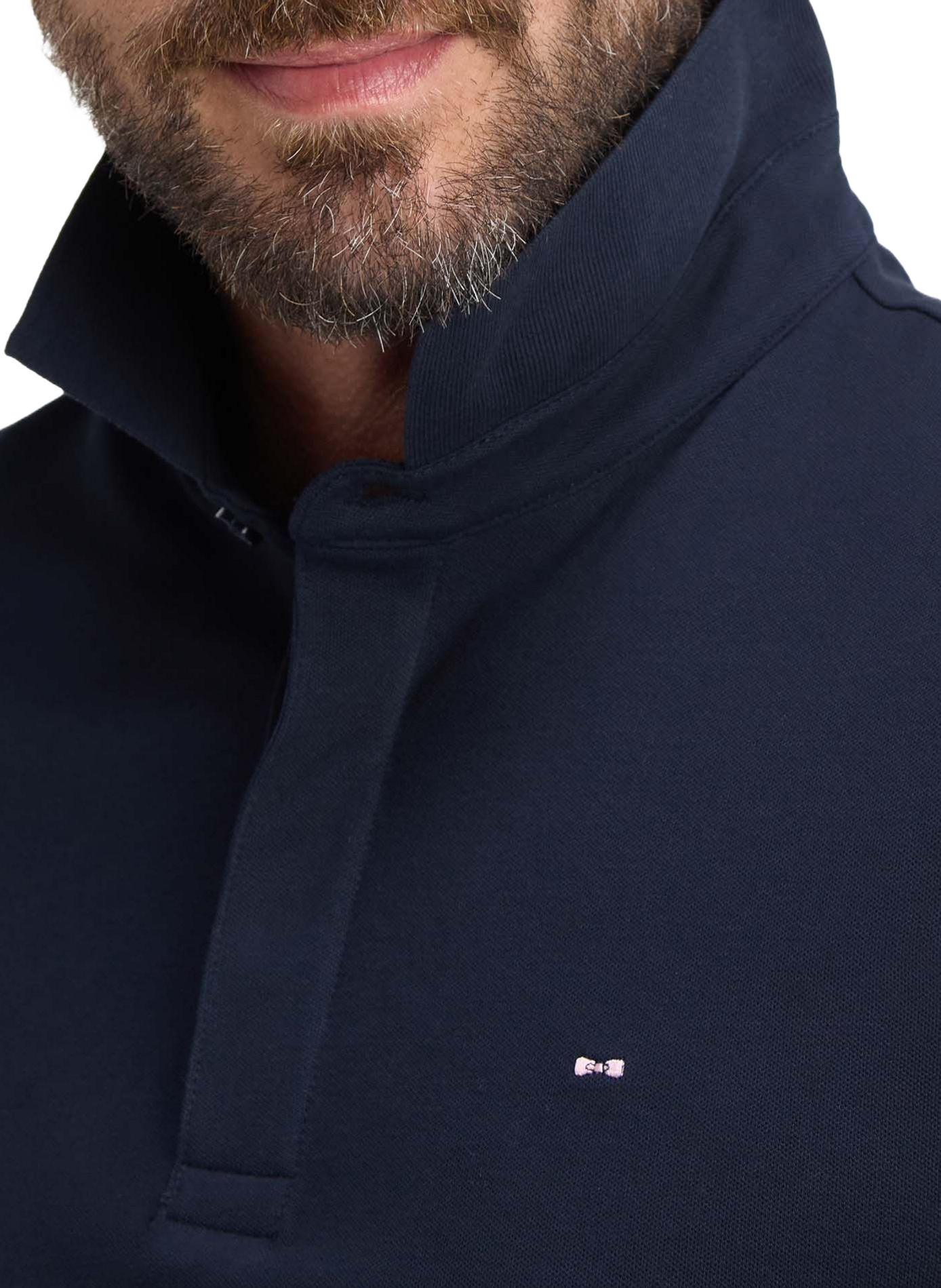Langarm-Poloshirt aus Baumwollmischgewebe EDEN PARK Blau