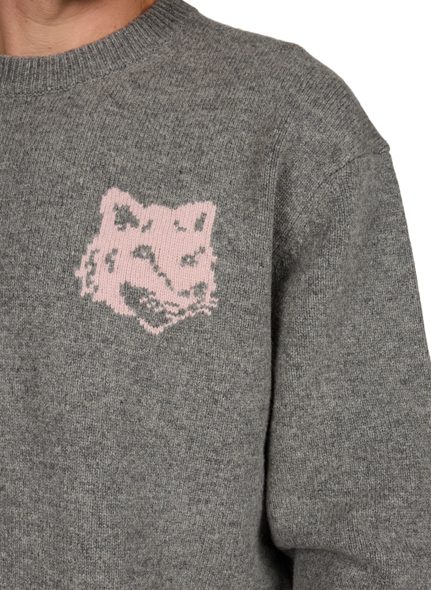 Gerade geschnittener Merinowollpullover MAISON KITSUNÉ Grau