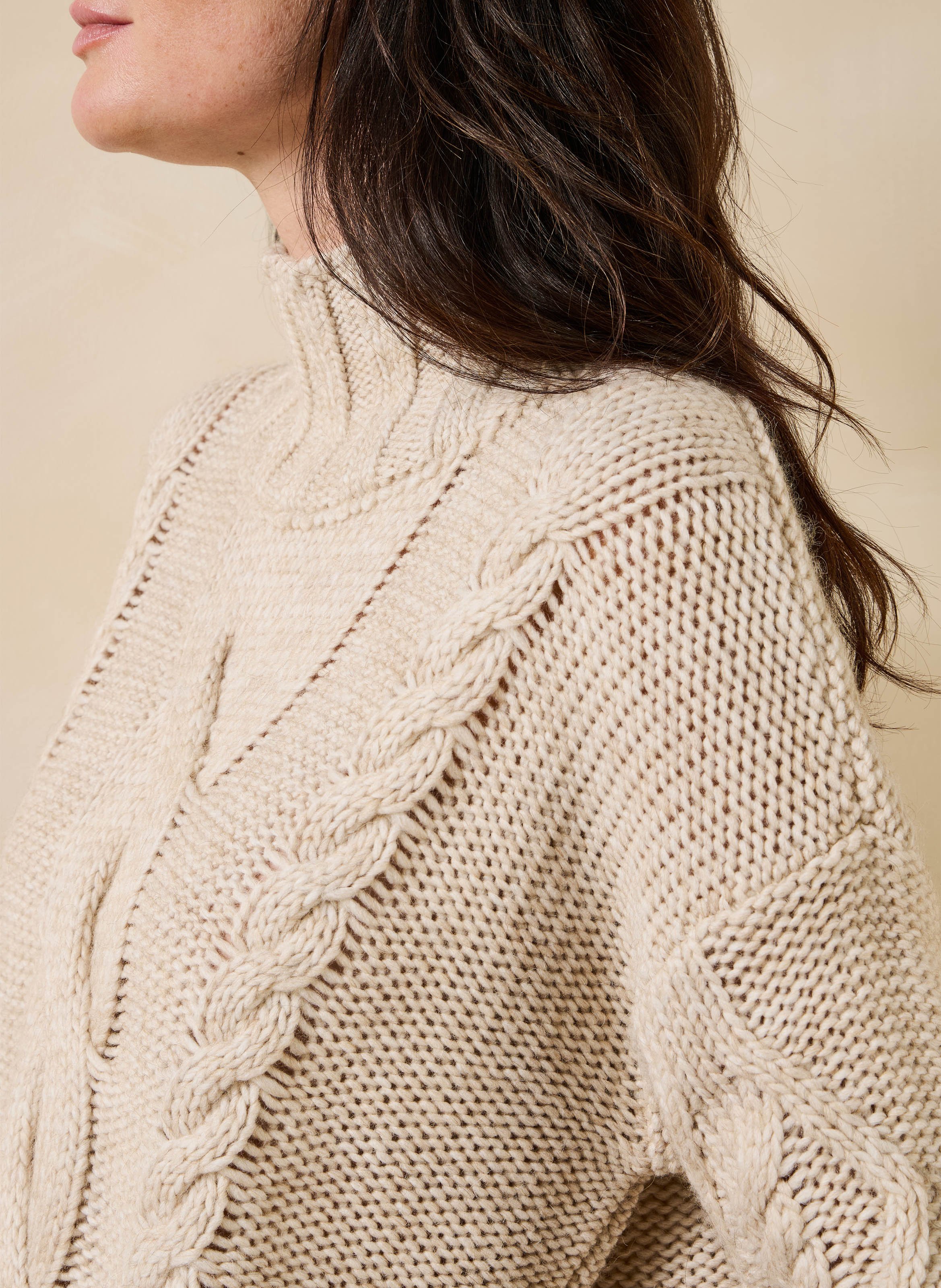 Trui van gemengde wolbrei LA FEE MARABOUTEE Beige