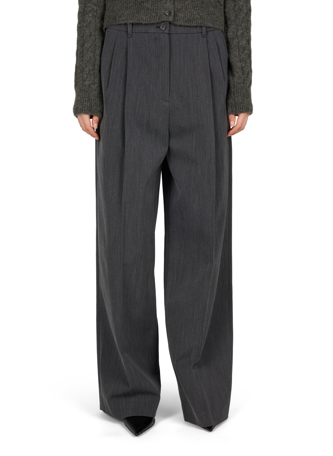 Wide-leg high-waisted tailored trousers A.P.C. Grey