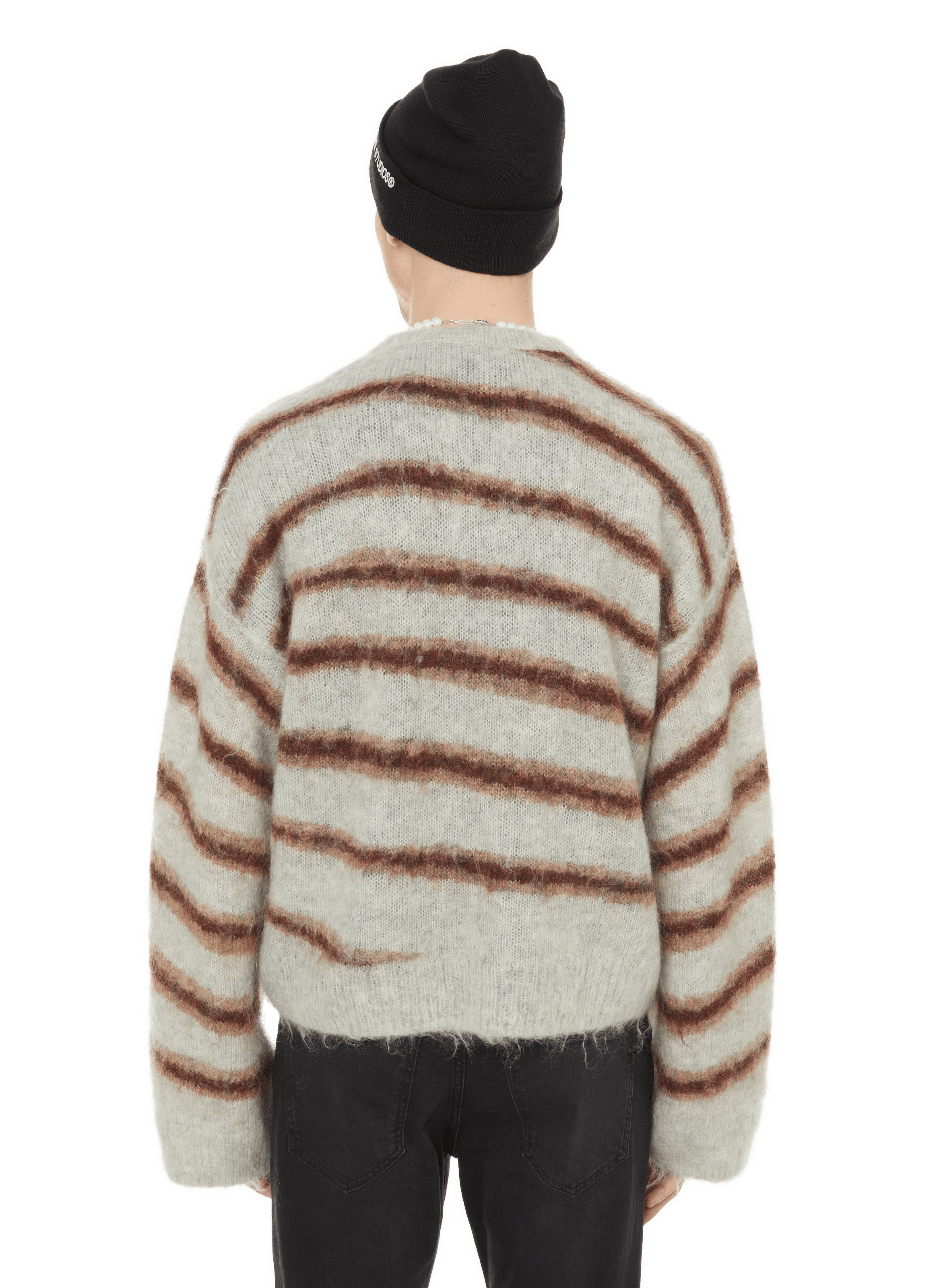 Pull rayé en laine et mohair ACNE STUDIOS Gris