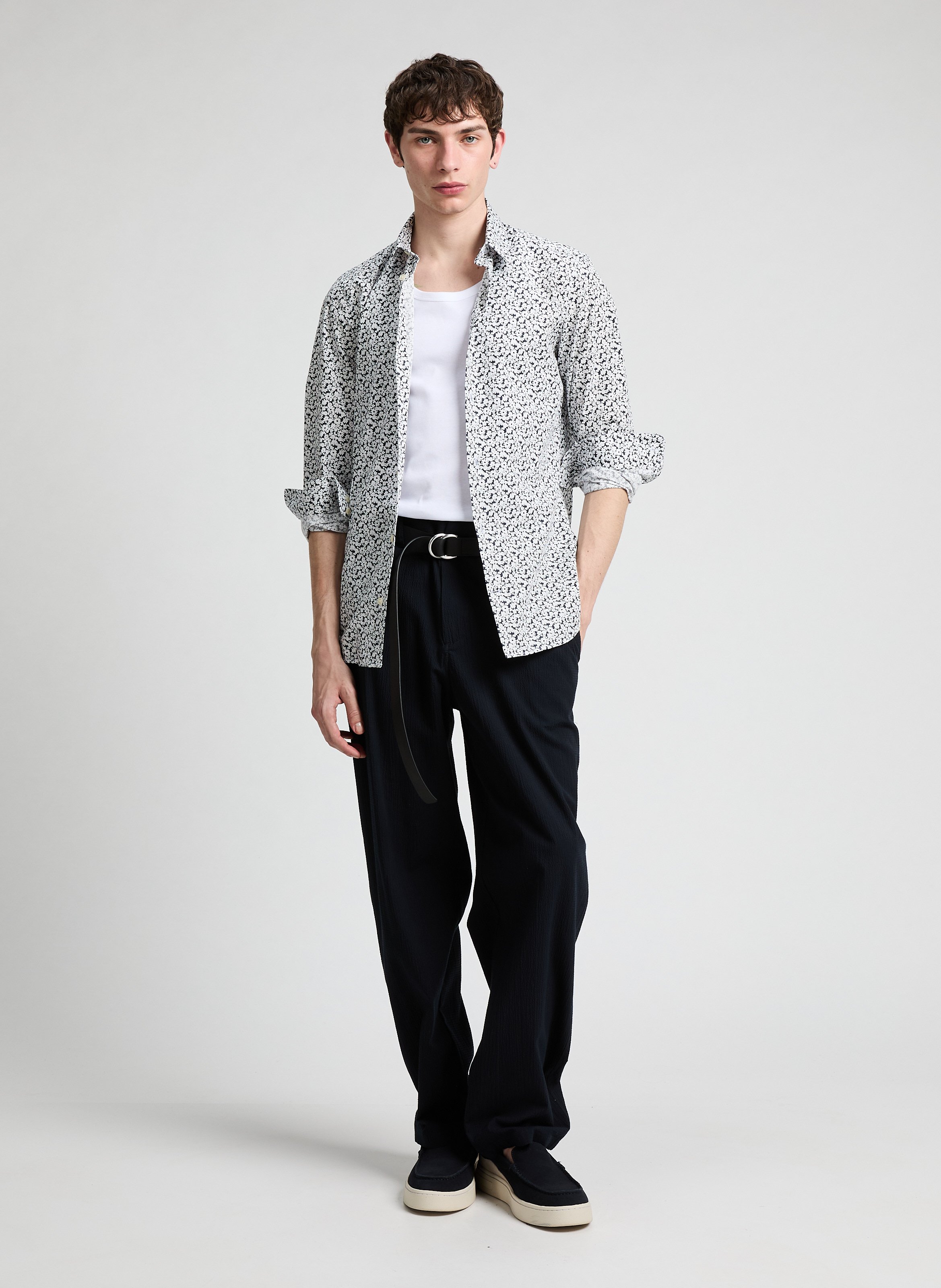 Cotton patterned shirt Blue